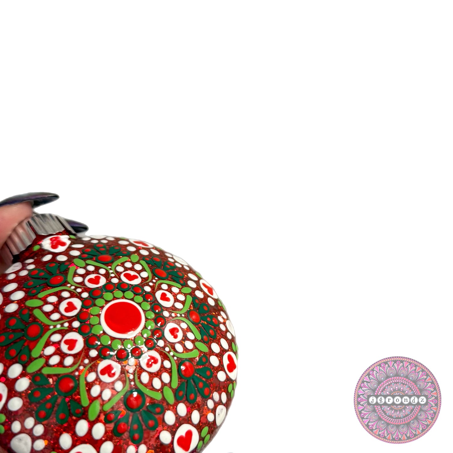 3” Paw Print Mandala Glitter Ornament