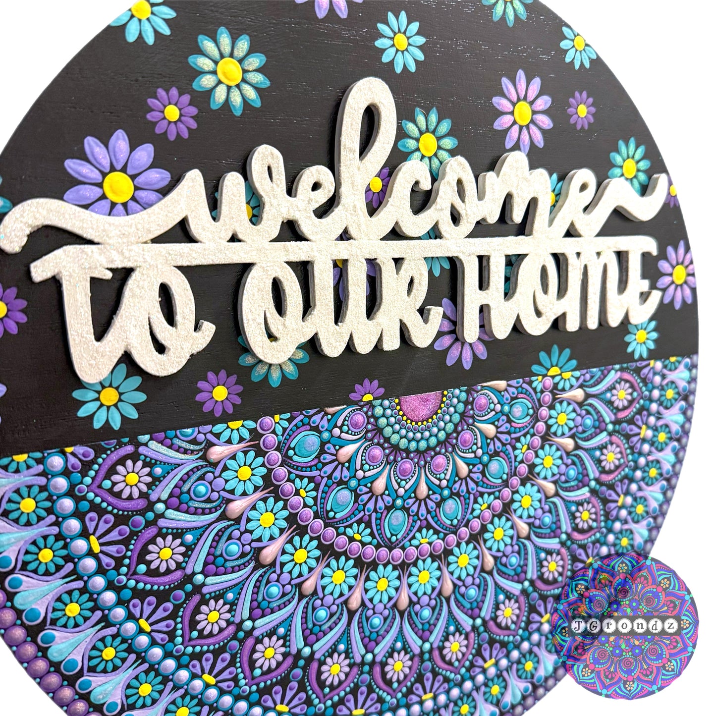 12” Welcome Half Mandala Painting