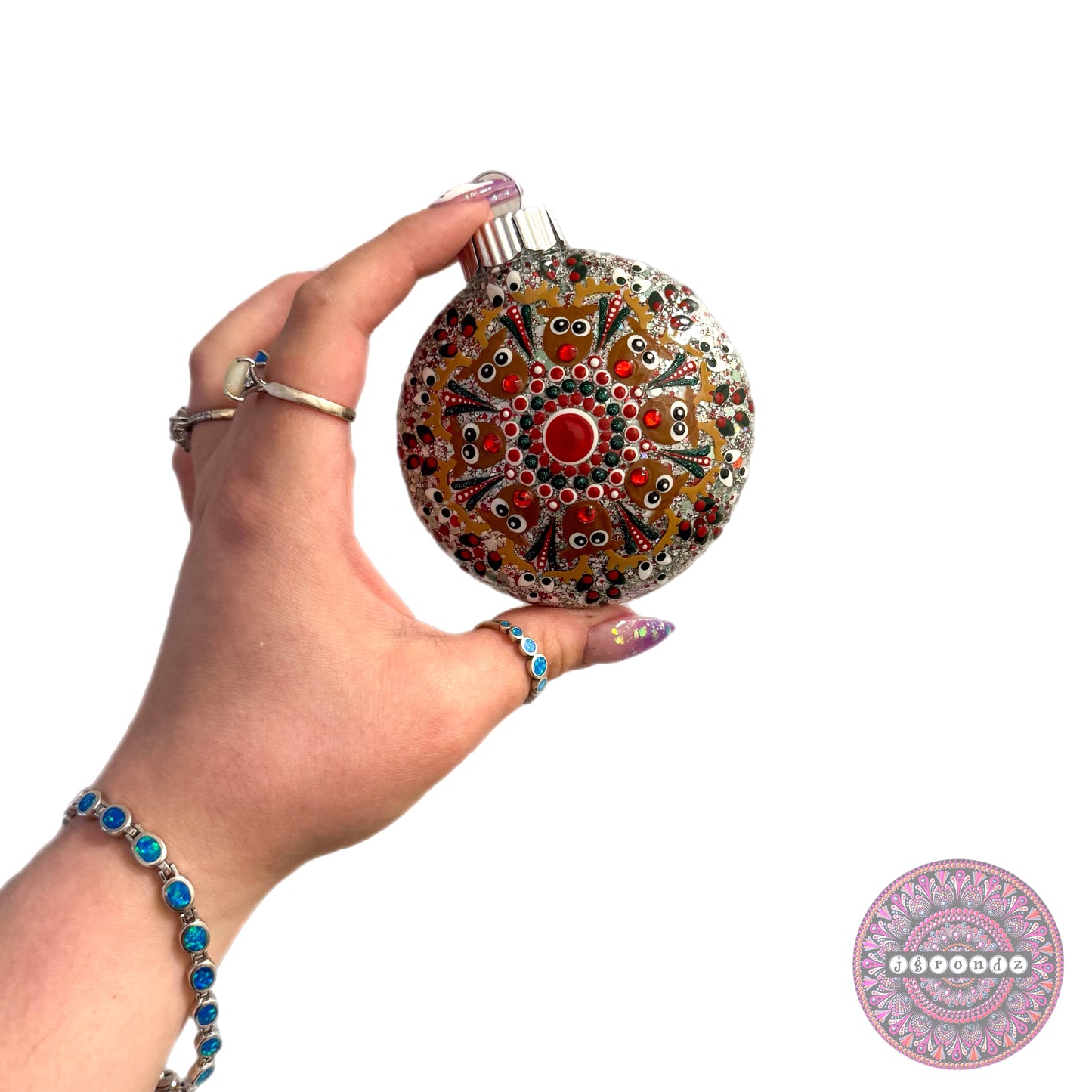 3” Reindeer Mandala Glitter Ornament
