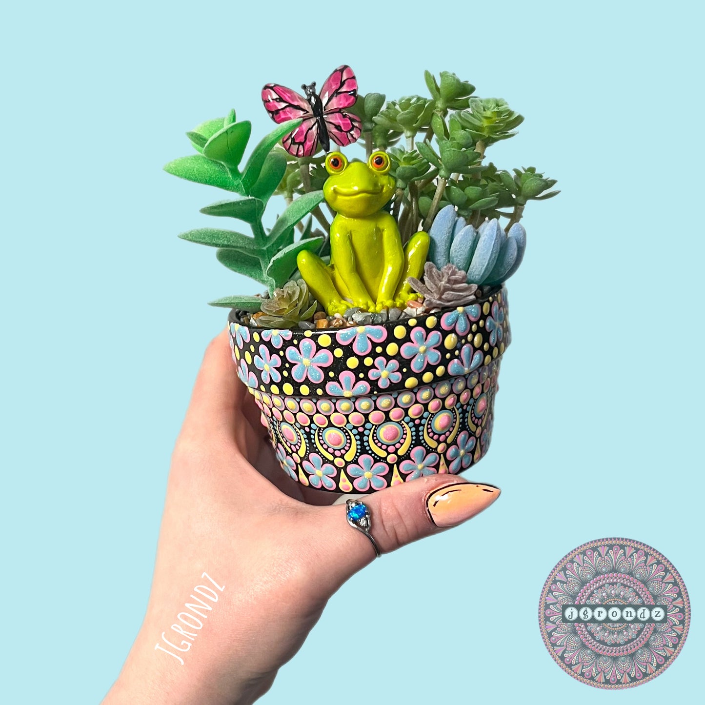 Hoppy Pot - Spring/Easter Painted Succulent Pot