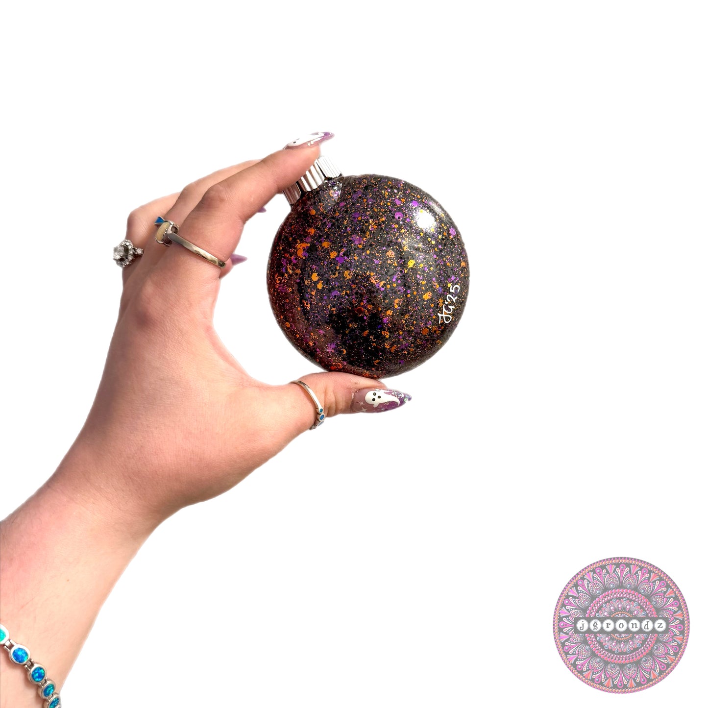 3” Halloween Mandala Glitter Ornament