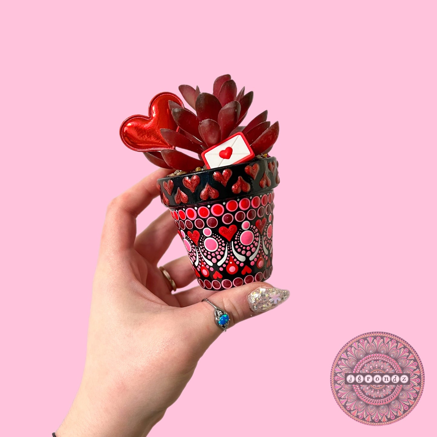 Cutie Pot - Valentines Day Painted Succulent Pot