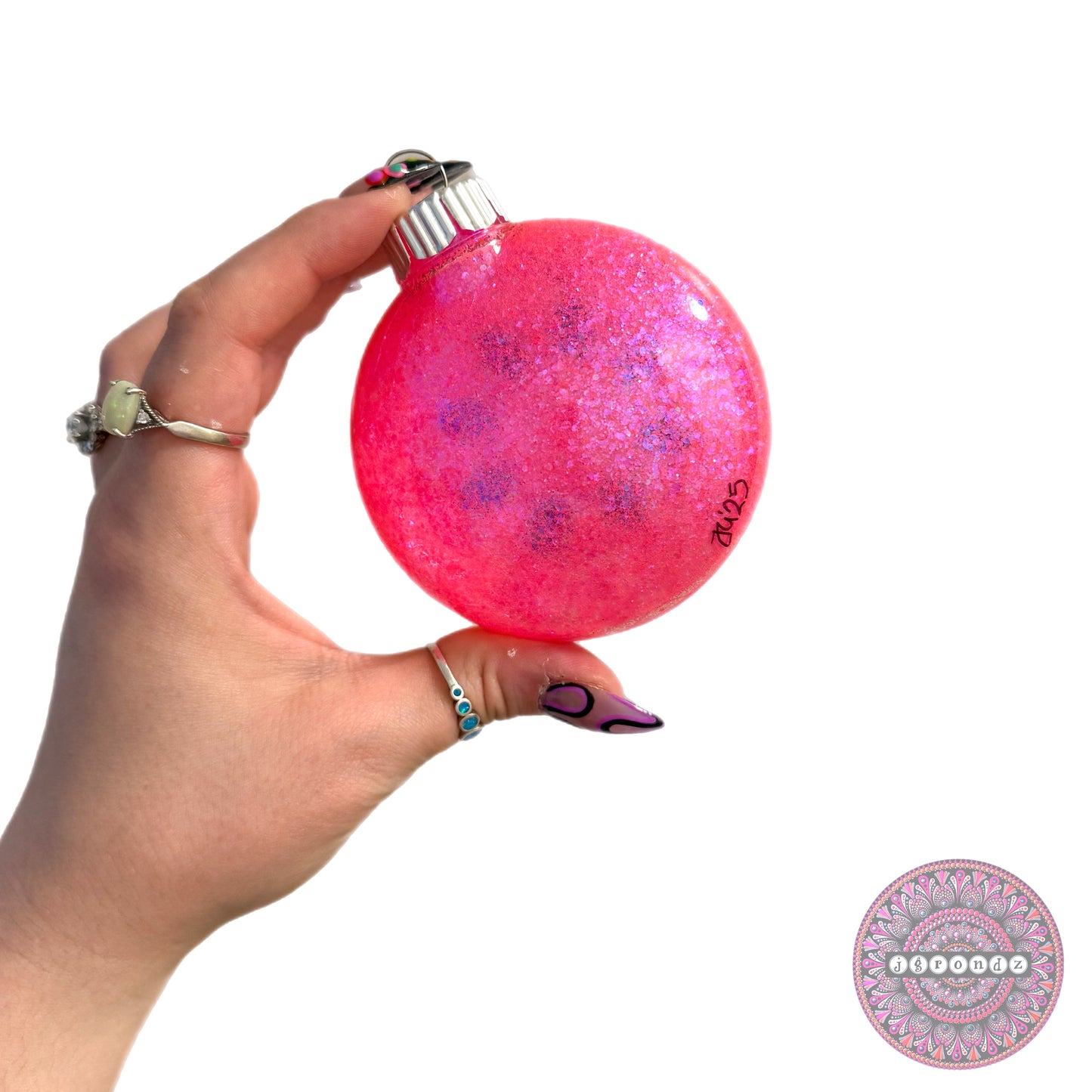 3” Penguin Mandala Glitter Ornament