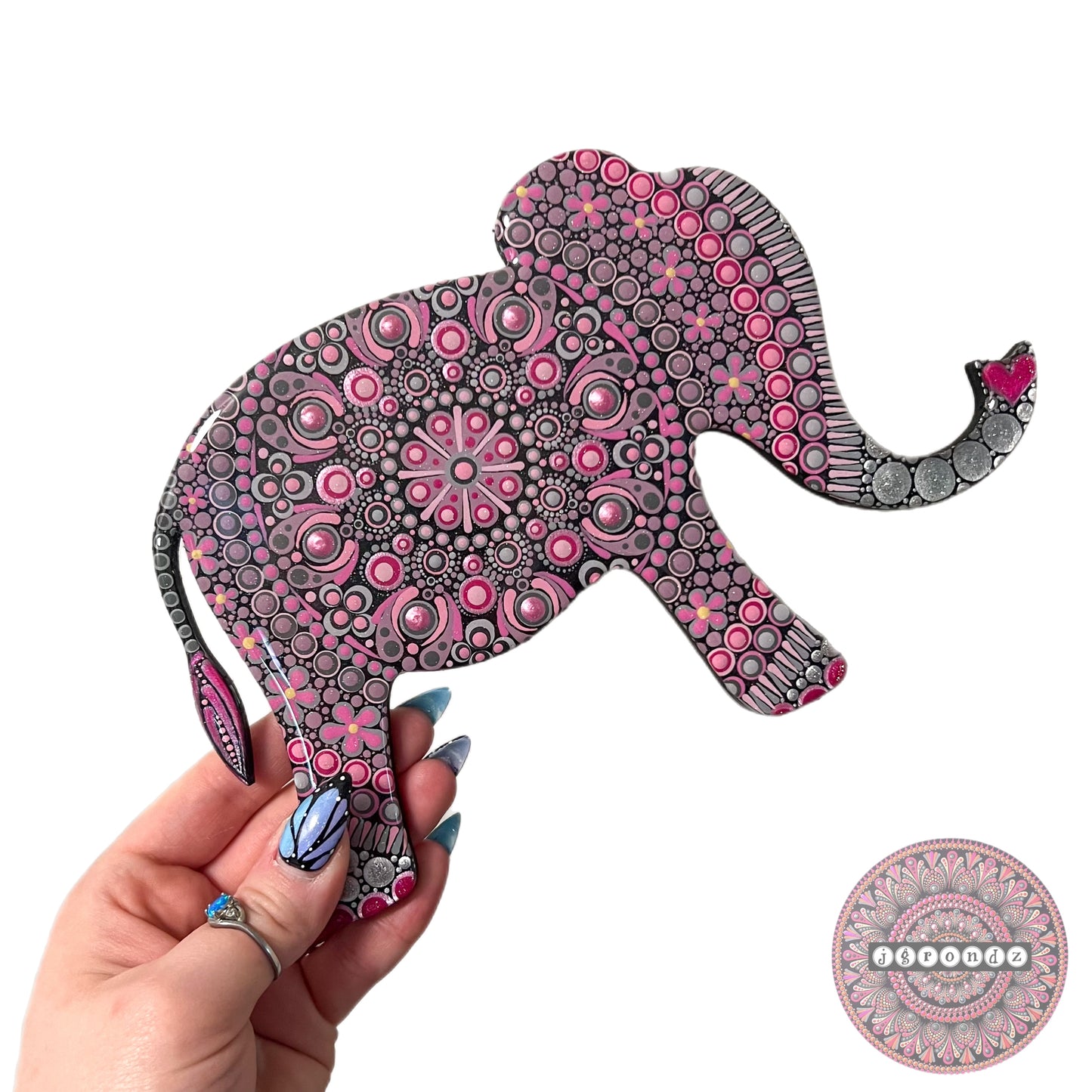 Cute Elephant Resin Dot Art Wall Decor