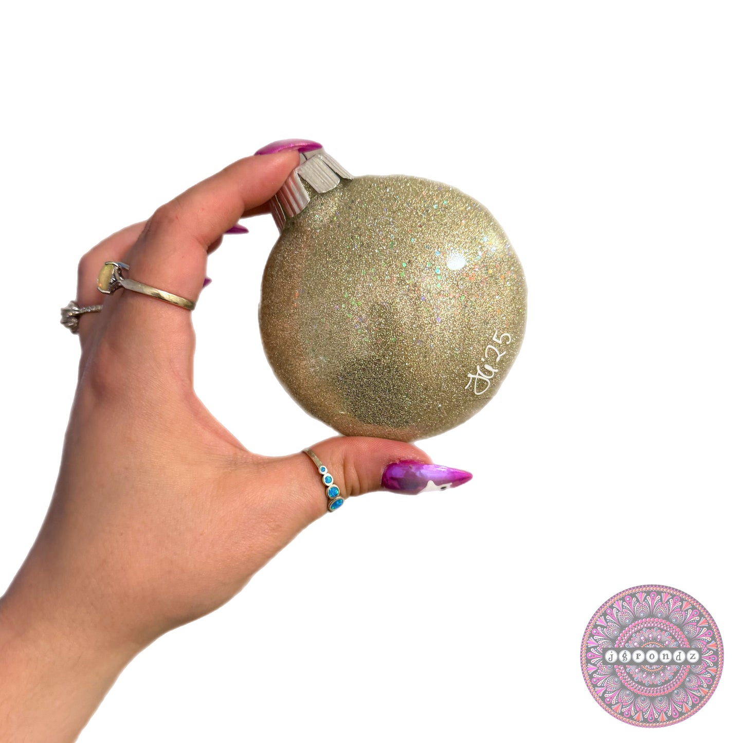 3” Beachy Christmas Mandala Glitter Ornament