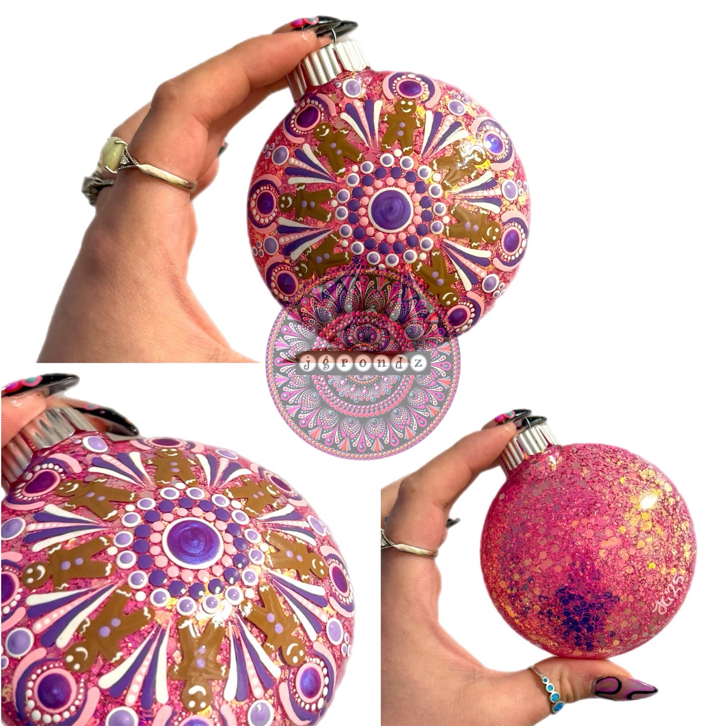3” Gingerbread Mandala Glitter Ornament