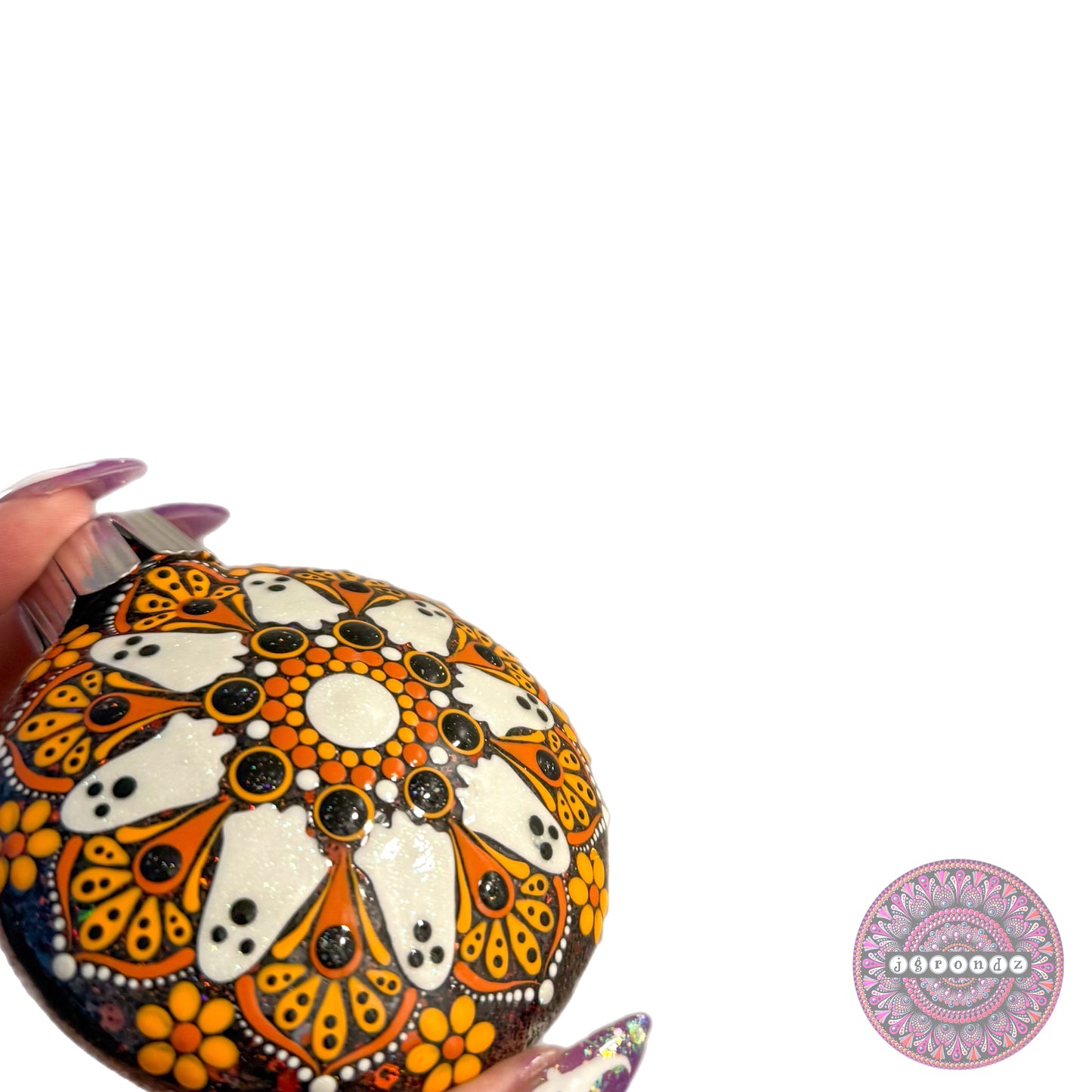 3” Halloween Mandala Glitter Ornament