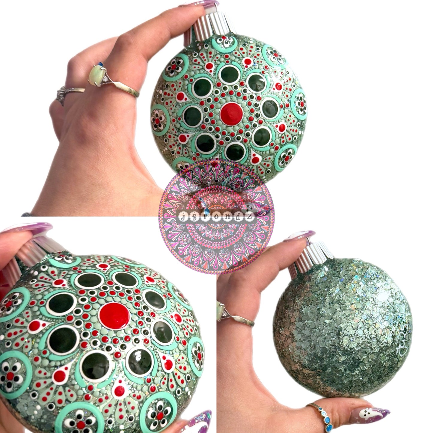 3” Mandala Glitter Ornament