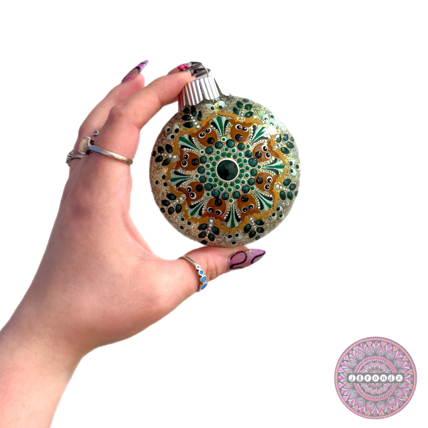 3” Reindeer Mandala Glitter Ornament