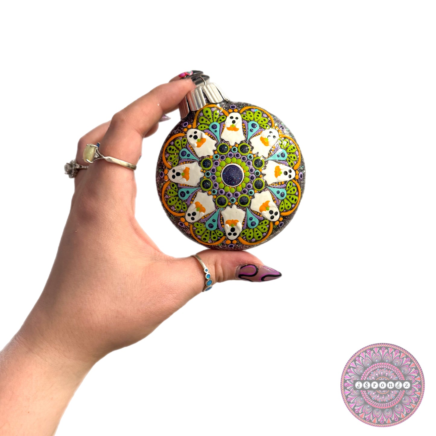 3” Halloween Mandala Glitter Ornament
