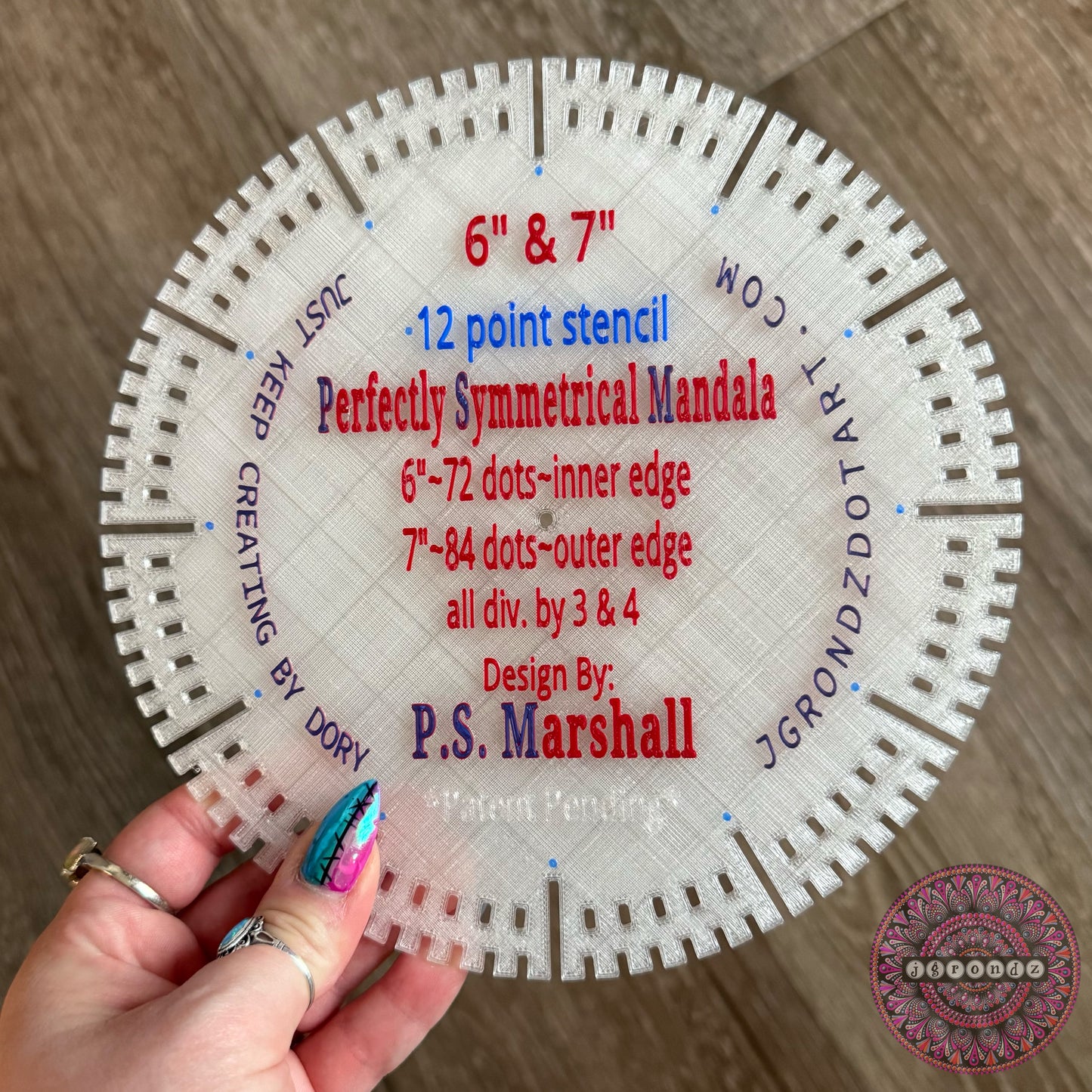 6/7-inch “PSM” - Perfectly Symmetical Mandala Guideline Helper