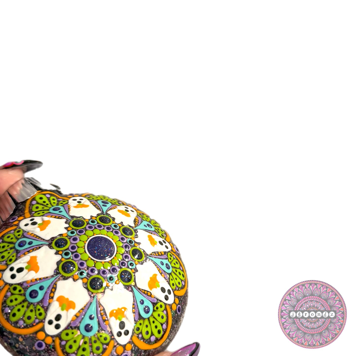 3” Halloween Mandala Glitter Ornament