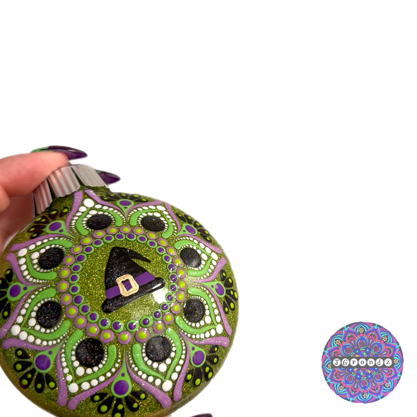 3” Halloween Mandala Glitter Ornament