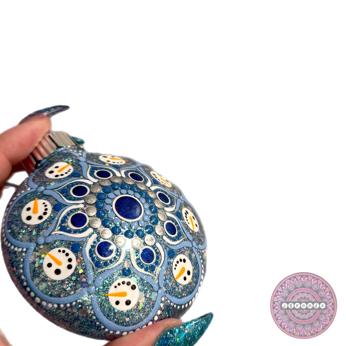 3” Snowman Mandala Glitter Ornament