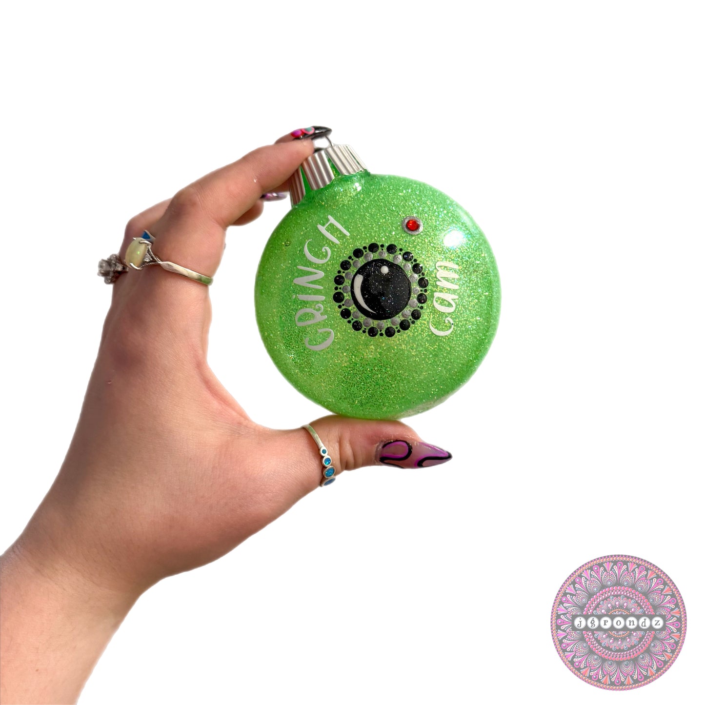 3” Grinch Cam Glitter Ornament