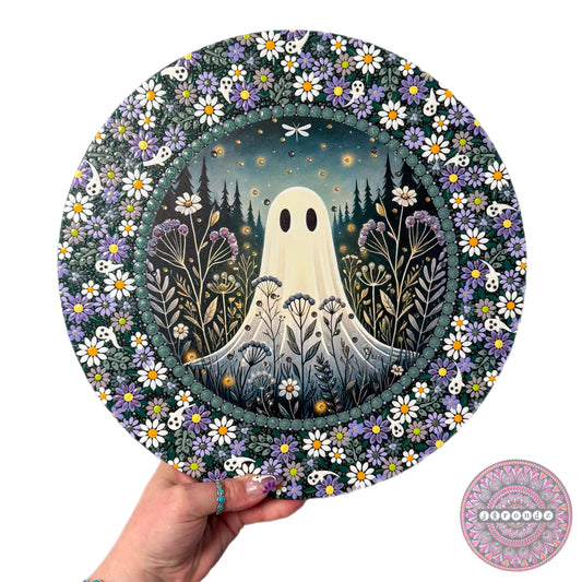 12” Ghost Halloween Painting with Metal Insert