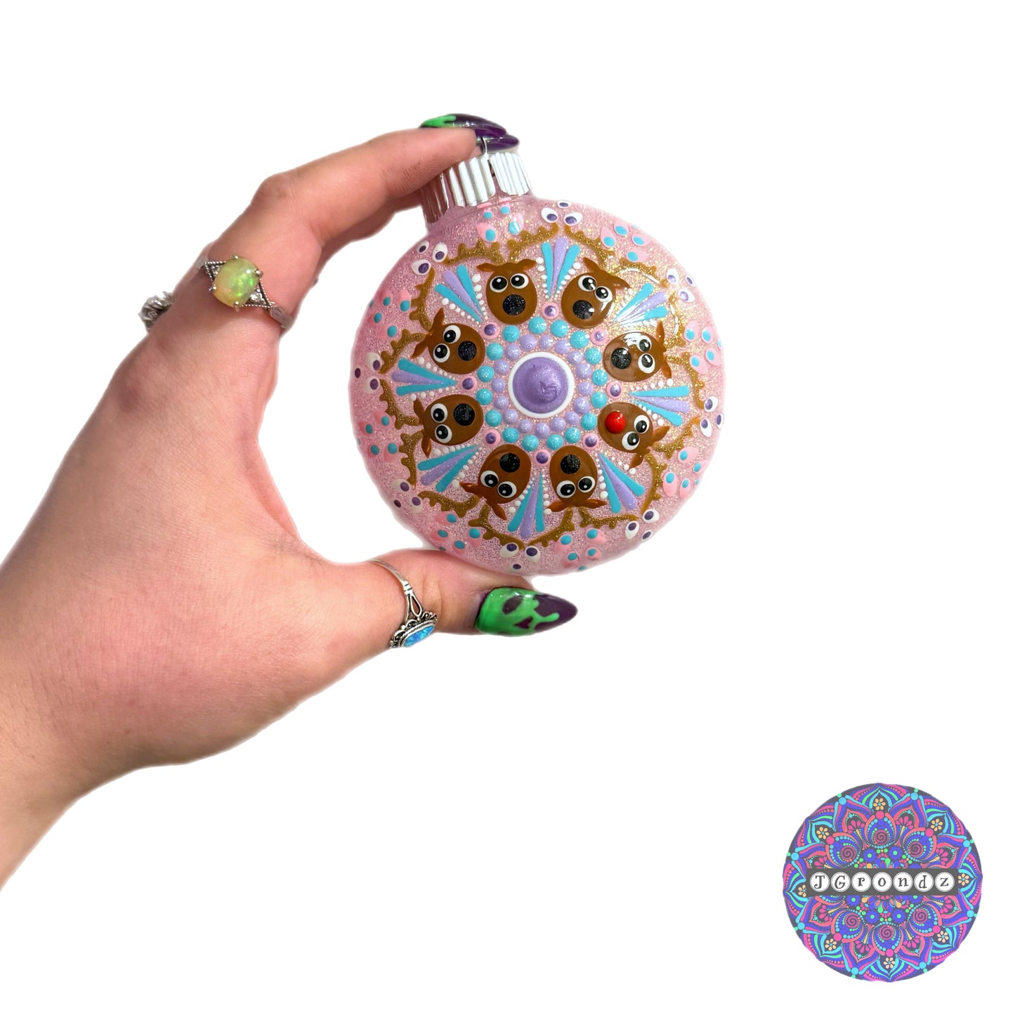 3” Reindeer Mandala Glitter Ornament