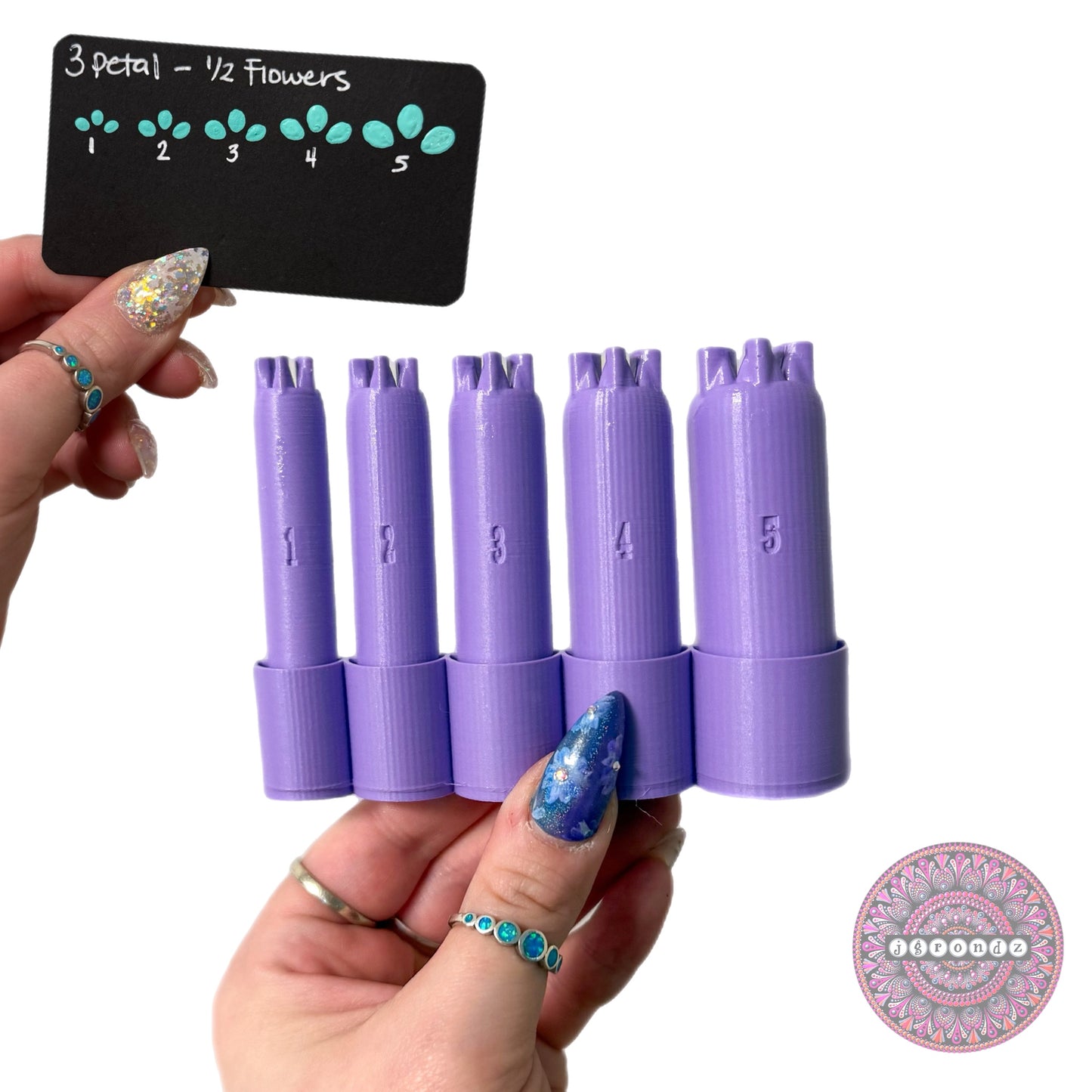 3 petal HALF Flower Dotting Tools