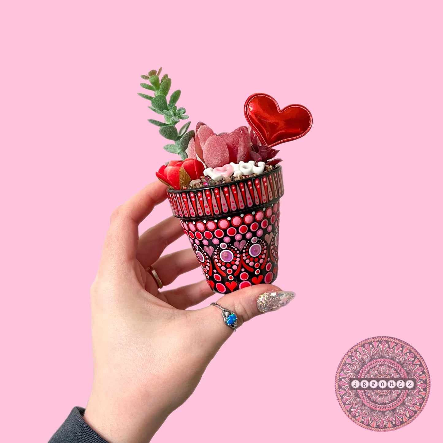 Cutie Pot - Valentines Day Painted Succulent Pot