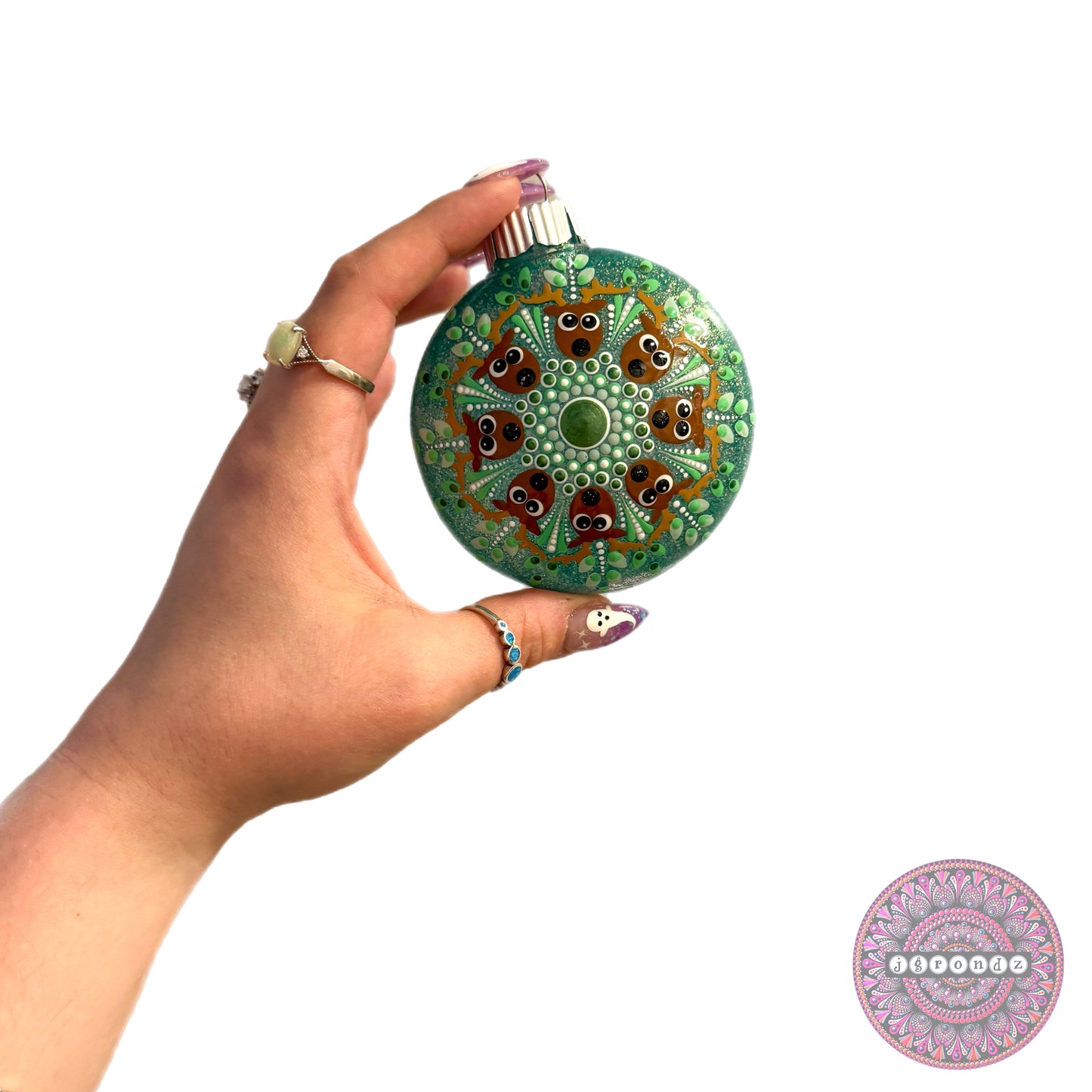 3” Reindeer Mandala Glitter Ornament