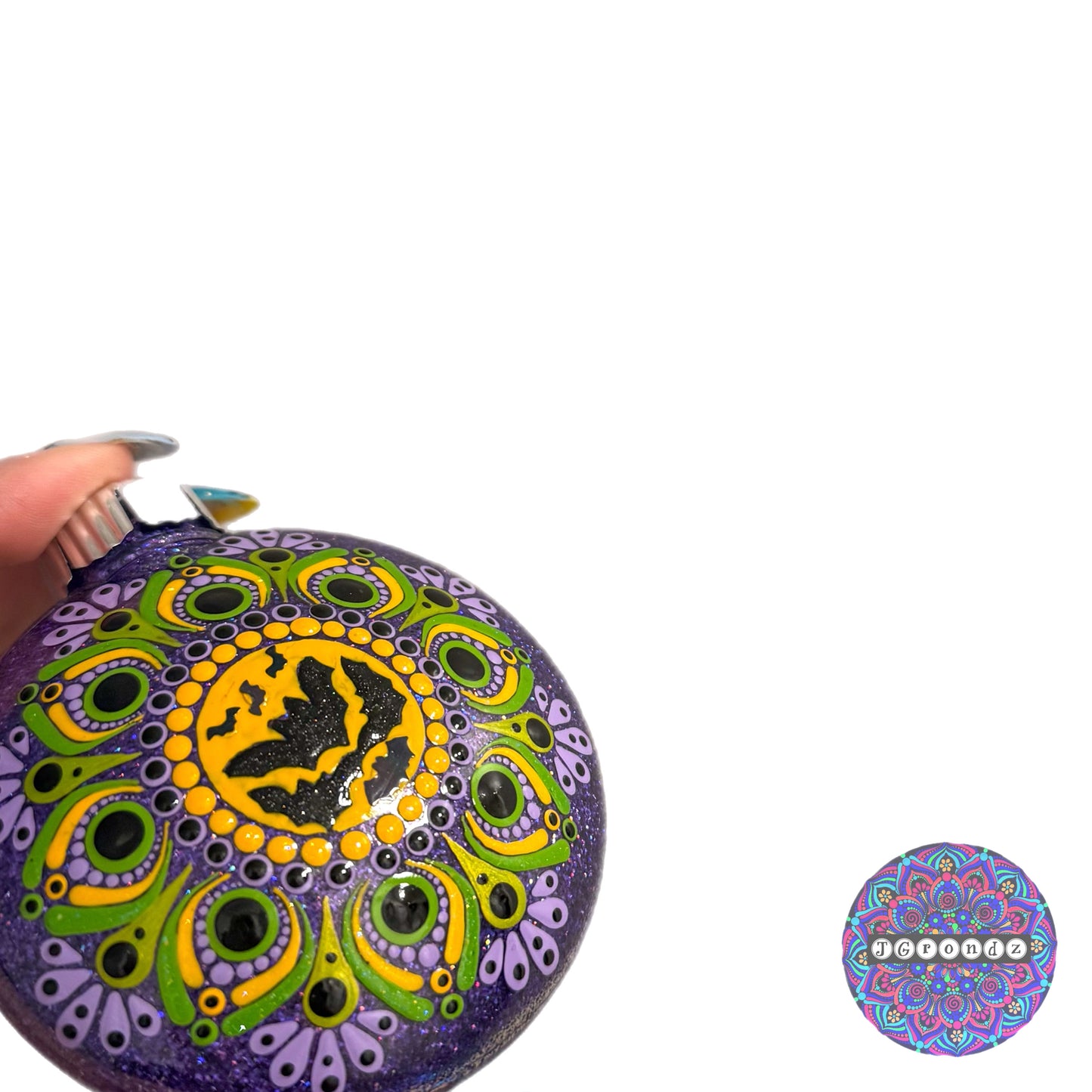 3” Halloween Mandala Glitter Ornament