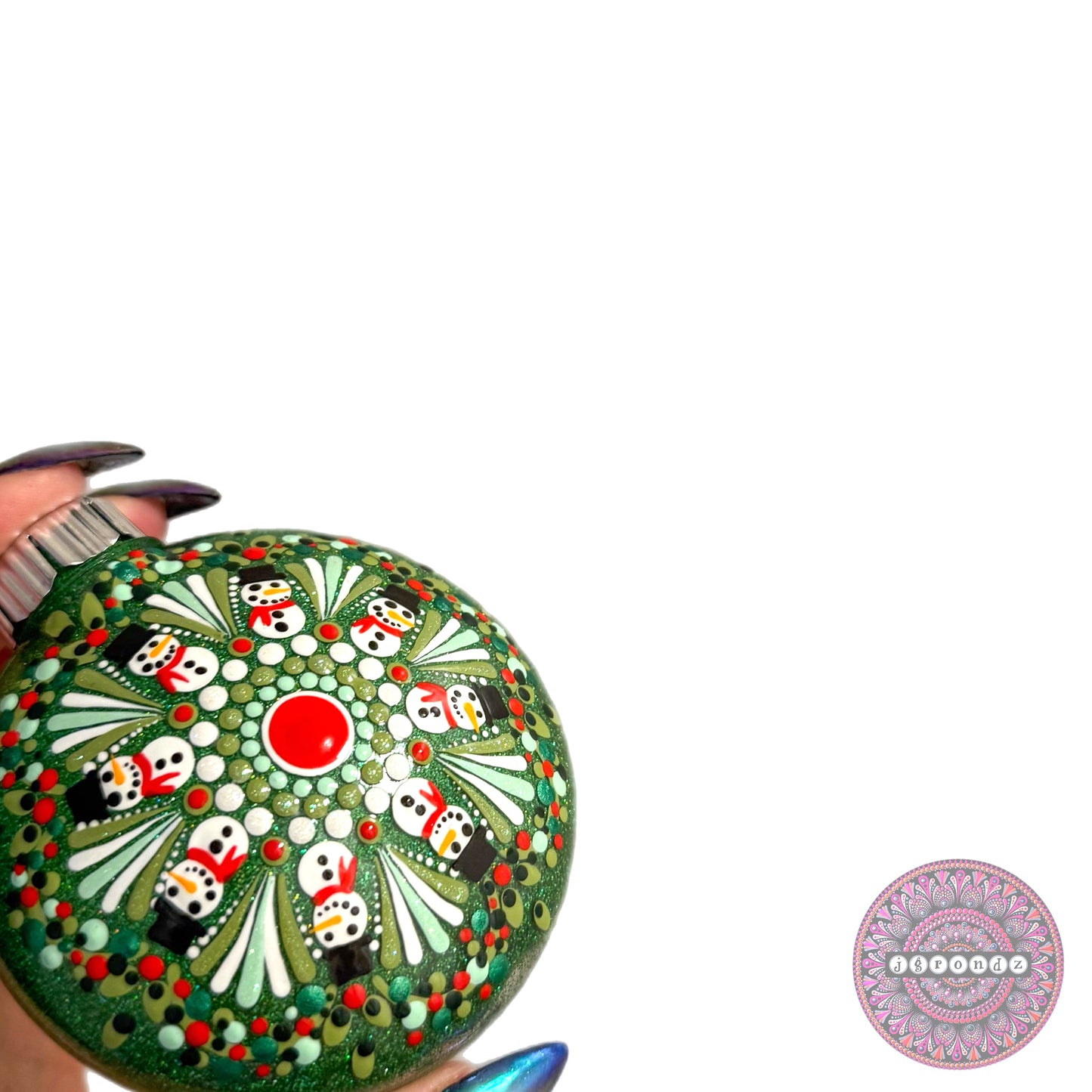 3” Snowman Mandala Glitter Ornament