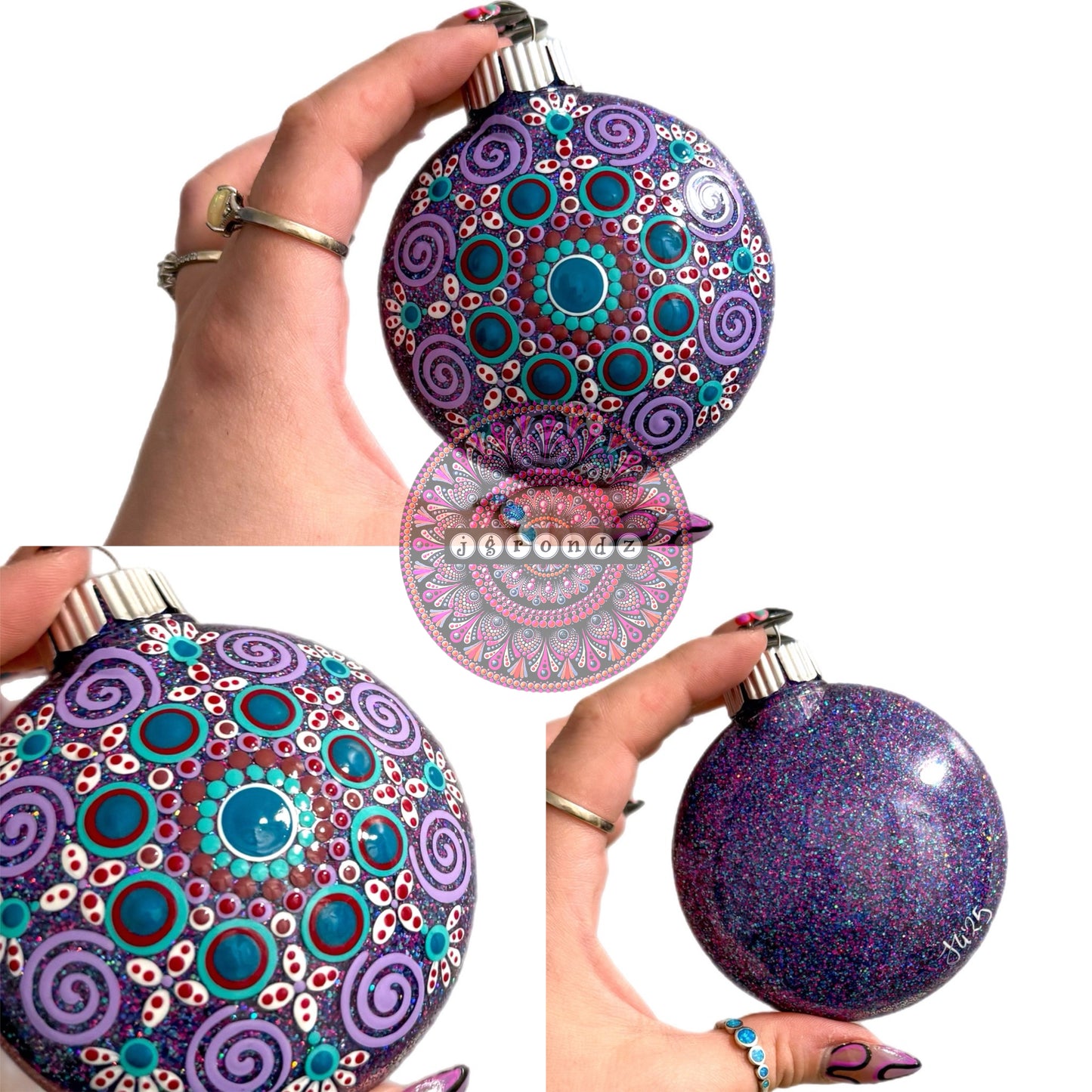 3” Mandala Glitter Ornament