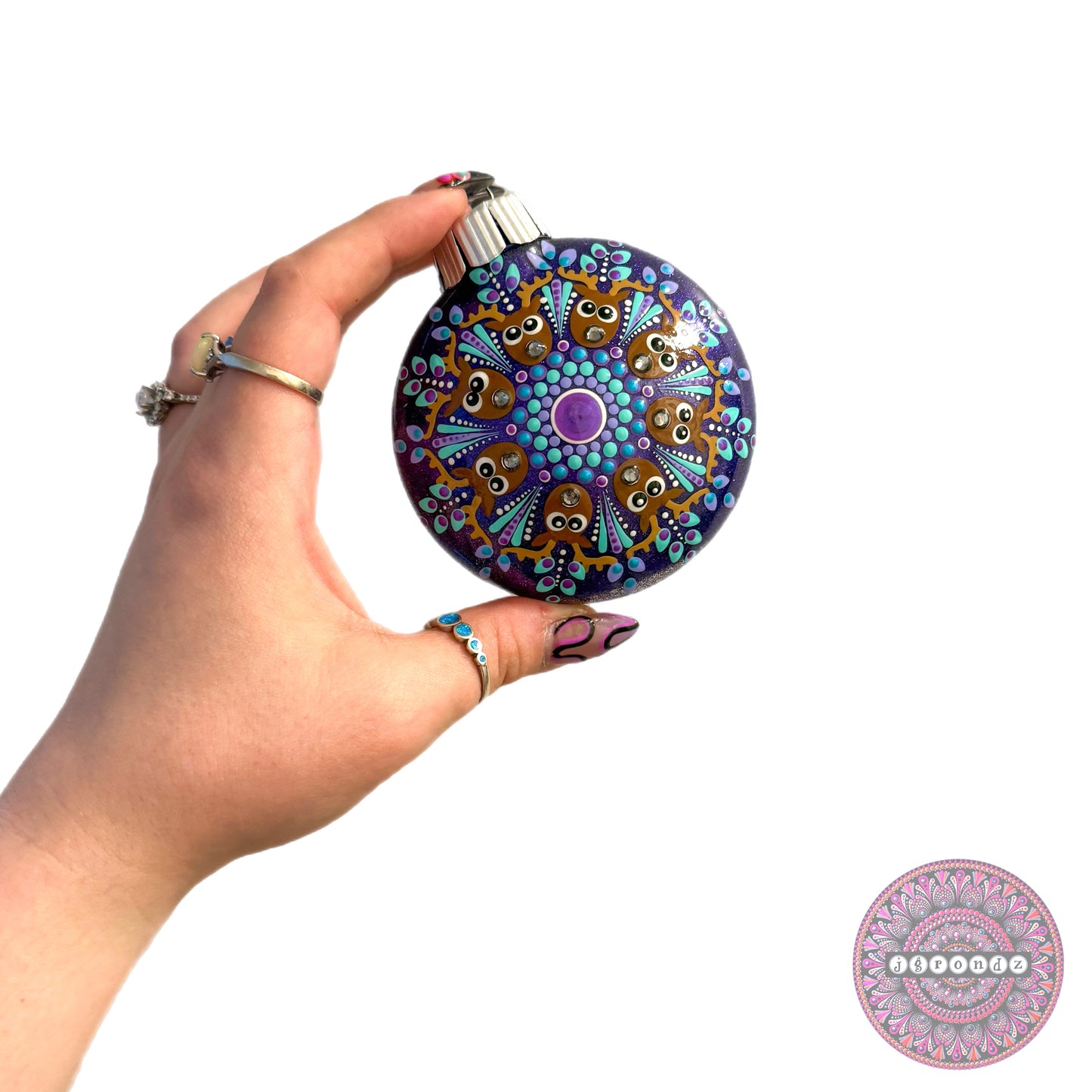 3” Reindeer Mandala Glitter Ornament