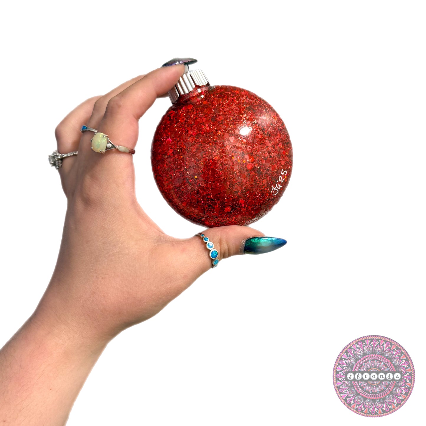 3” Paw Print Mandala Glitter Ornament