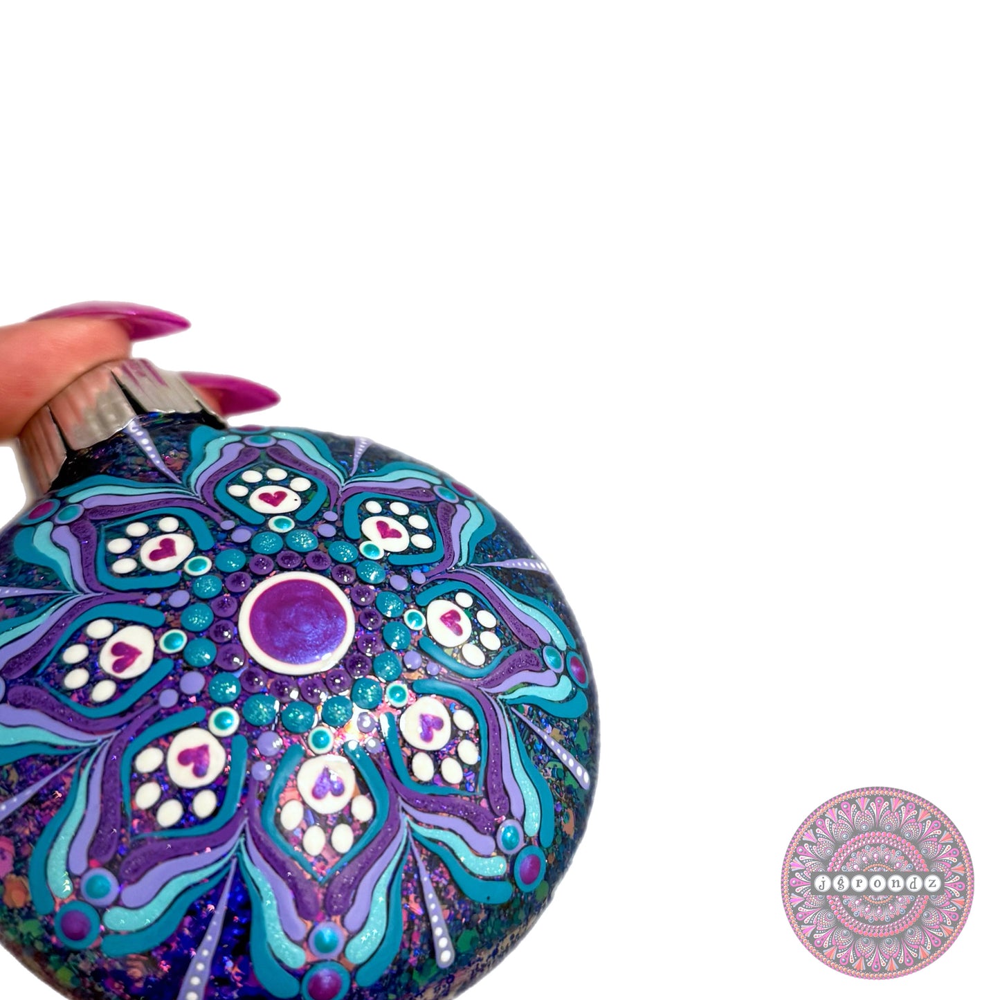 3” Paw Print Mandala Glitter Ornament