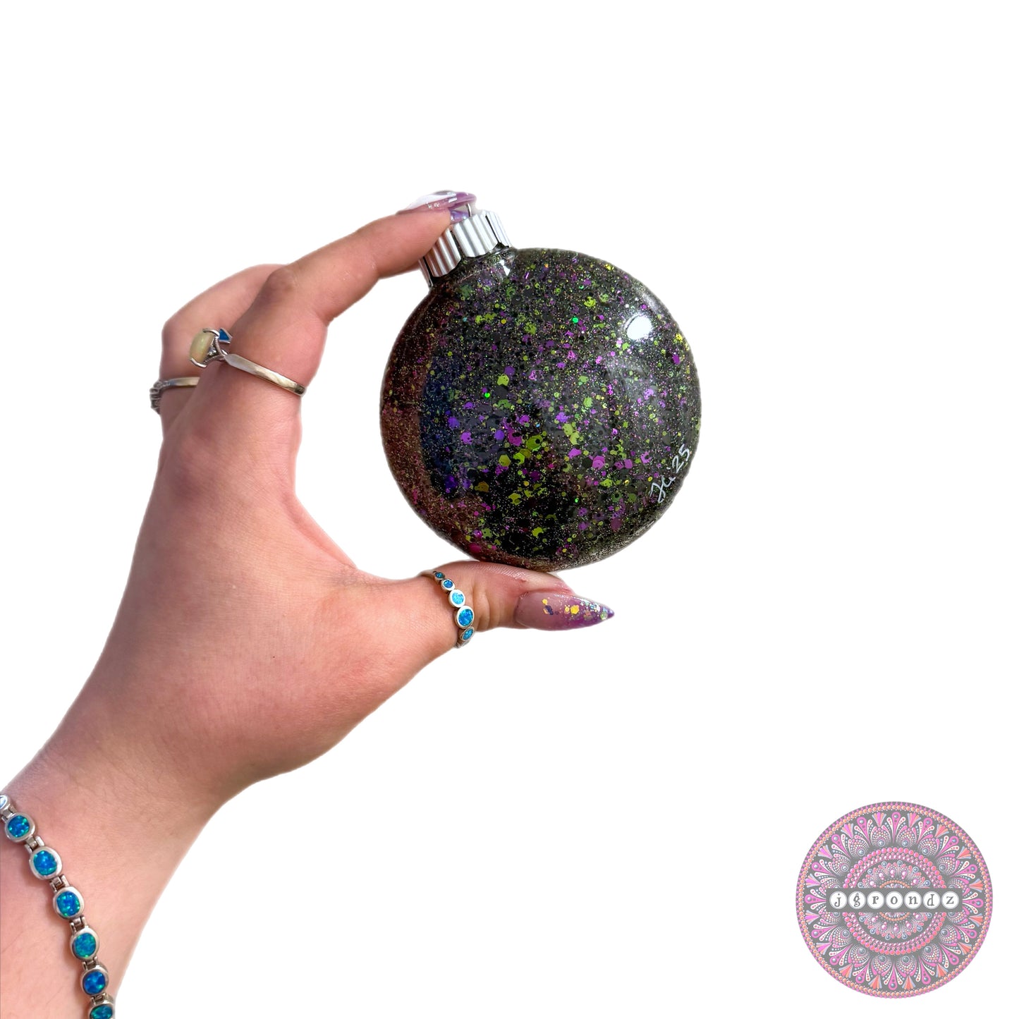 3” Halloween Mandala Glitter Ornament