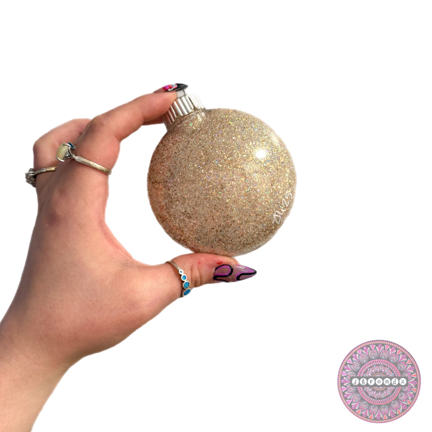 3” Beachy Mandala Glitter Ornament