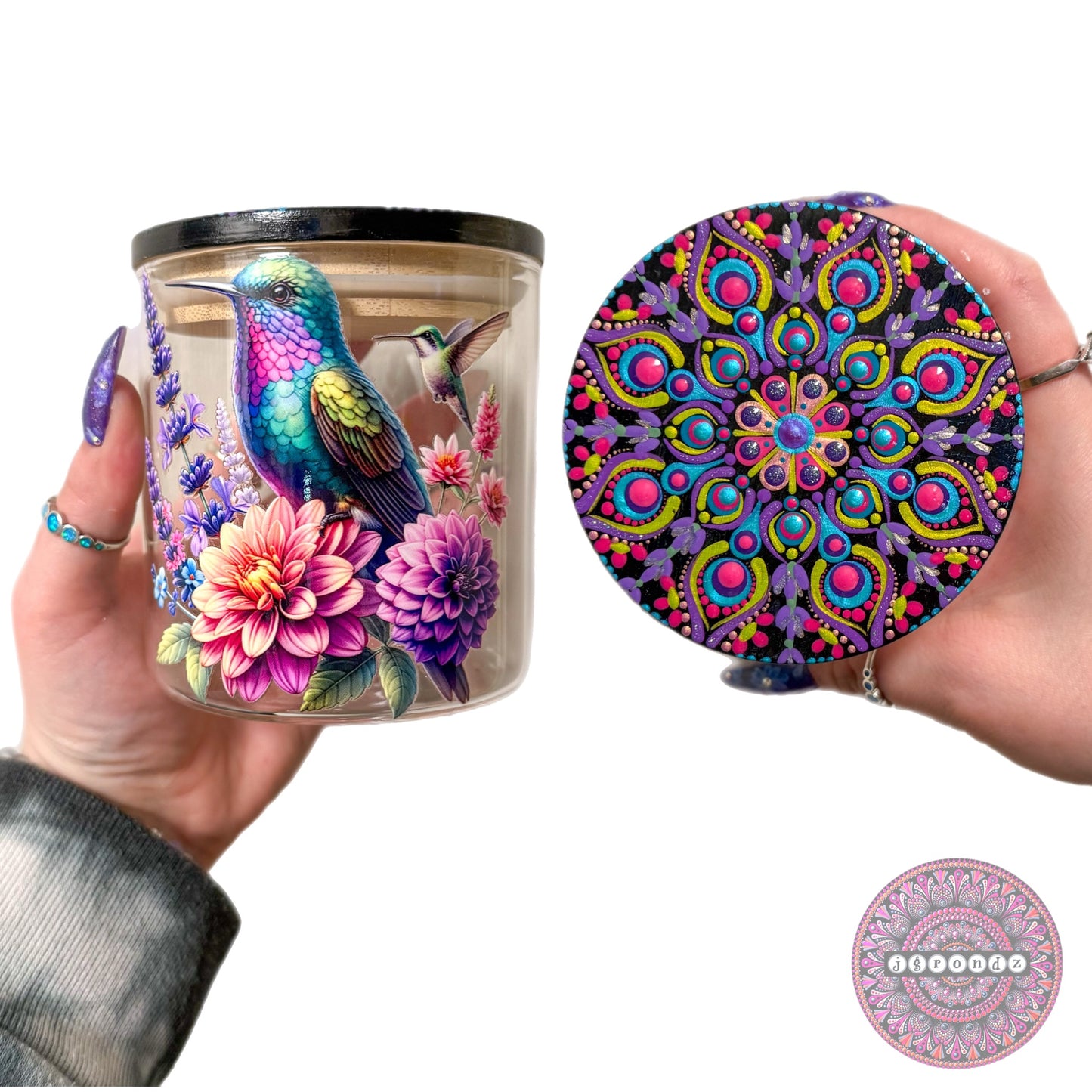 Hummingbird Mandala Stash Jar