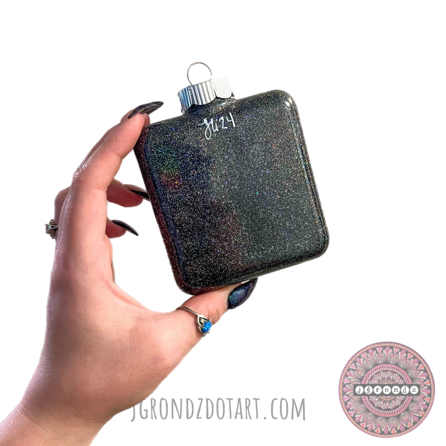 Square Painting Glitter Ornament