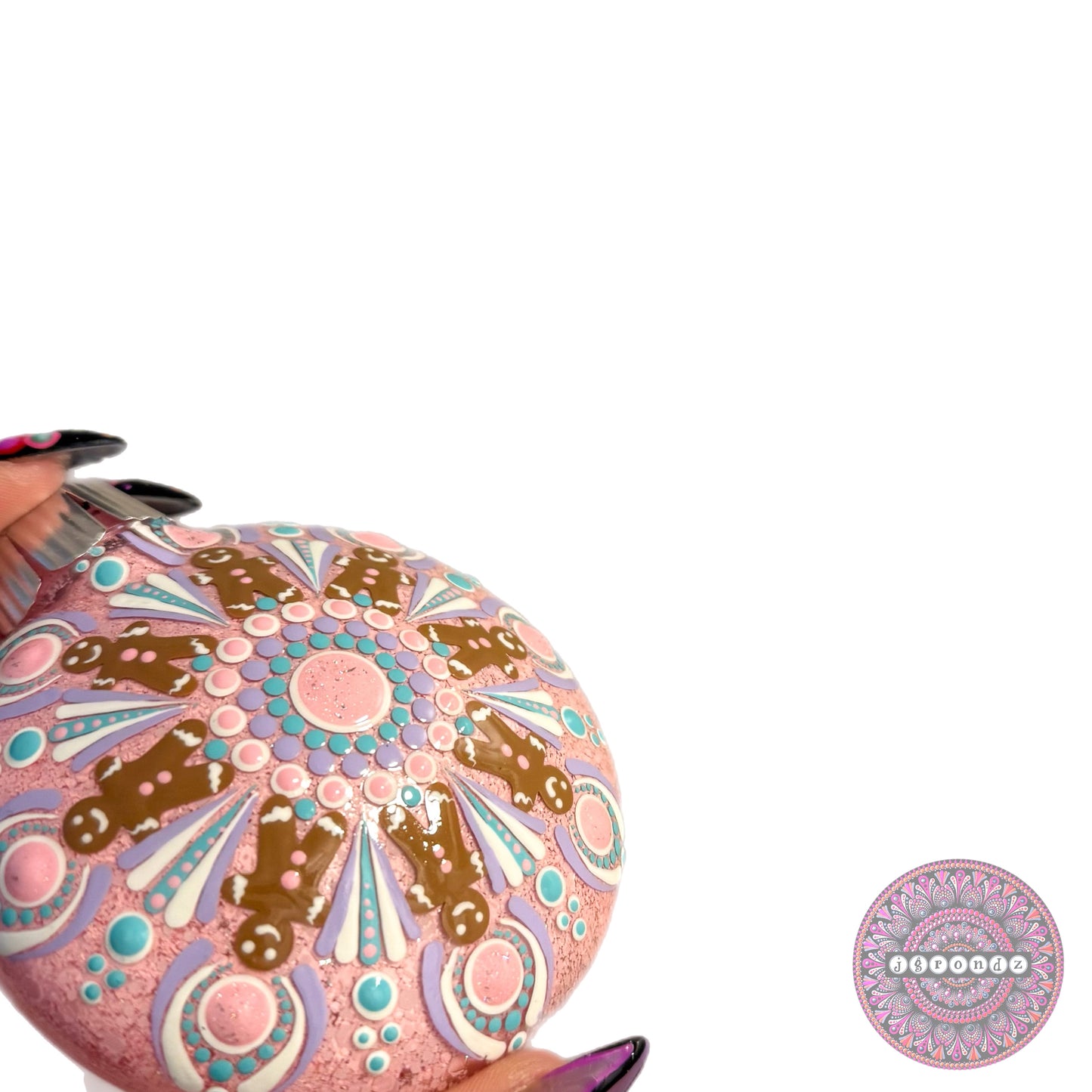 3” Gingerbread Mandala Glitter Ornament
