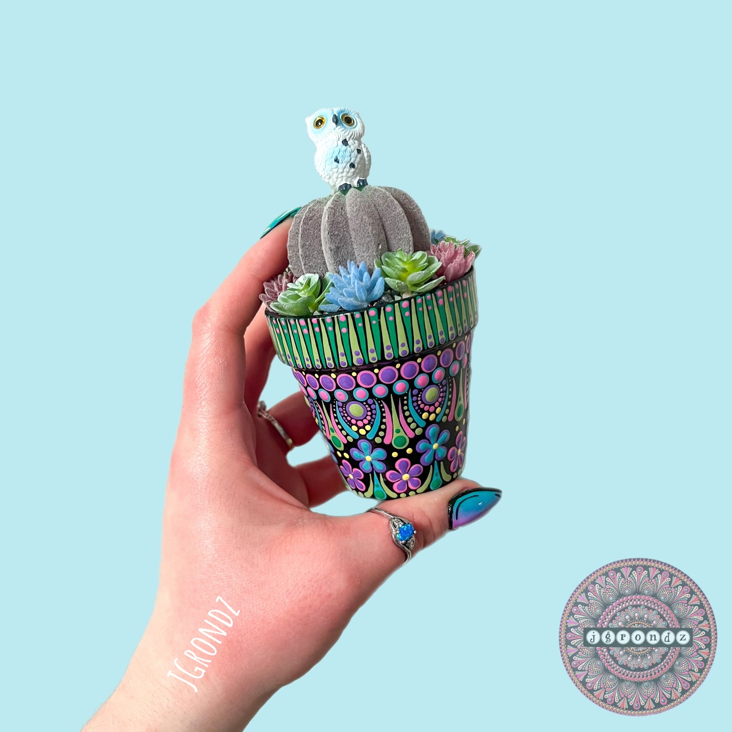 Hoppy Pot - Spring/Easter Painted Succulent Pot