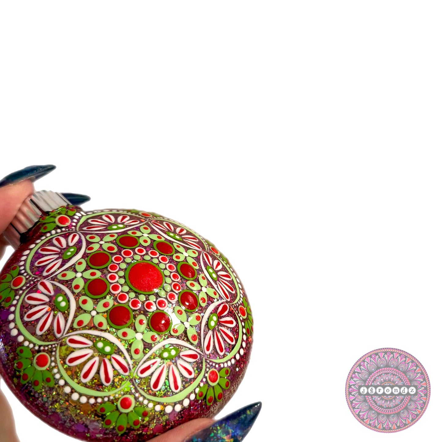 3” Mandala Glitter Ornament