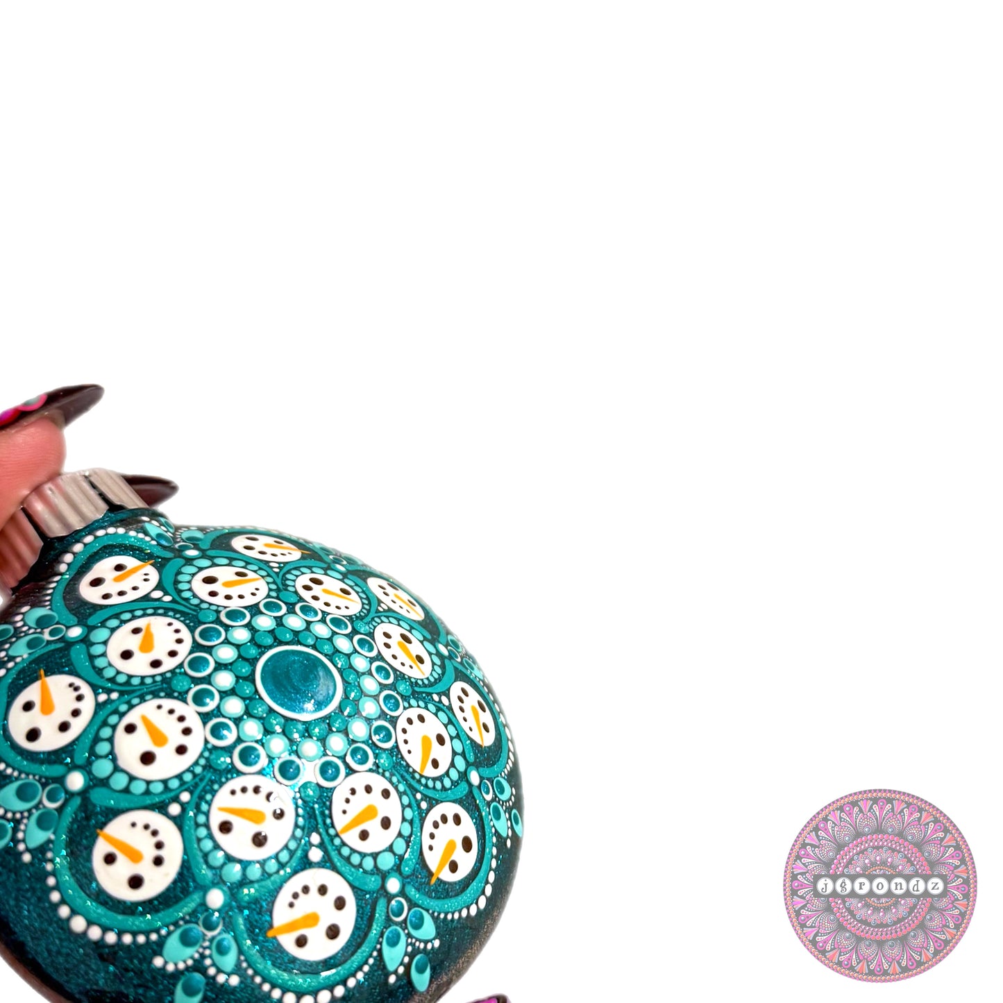 3” Snowman Mandala Glitter Ornament