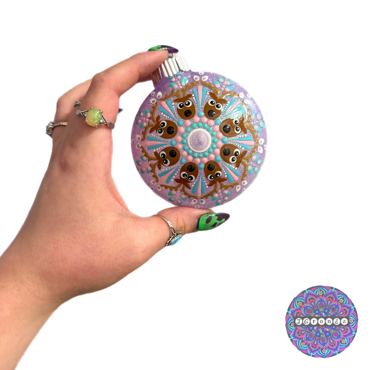 3” Reindeer Mandala Glitter Ornament