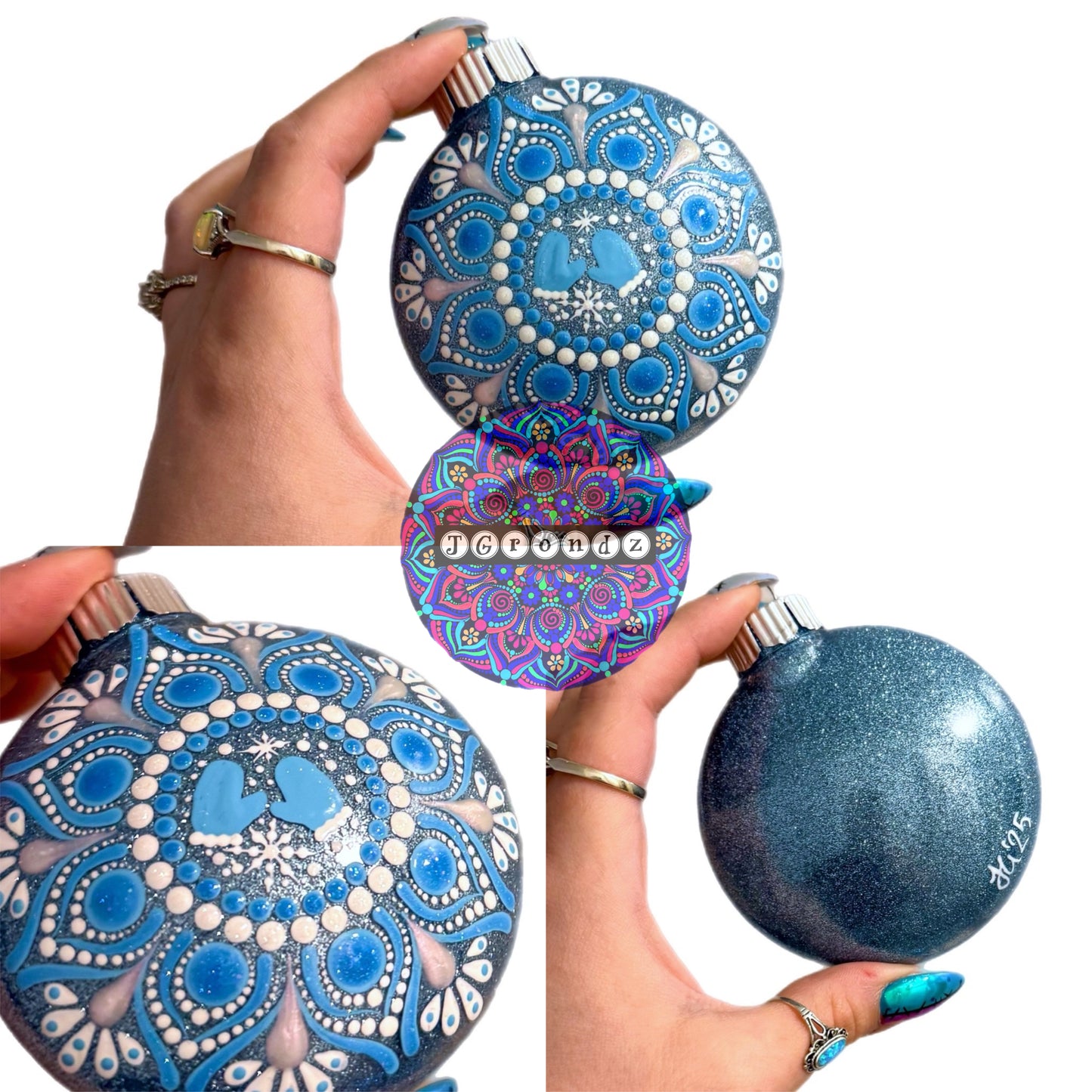 3” Winter Mandala Glitter Ornament