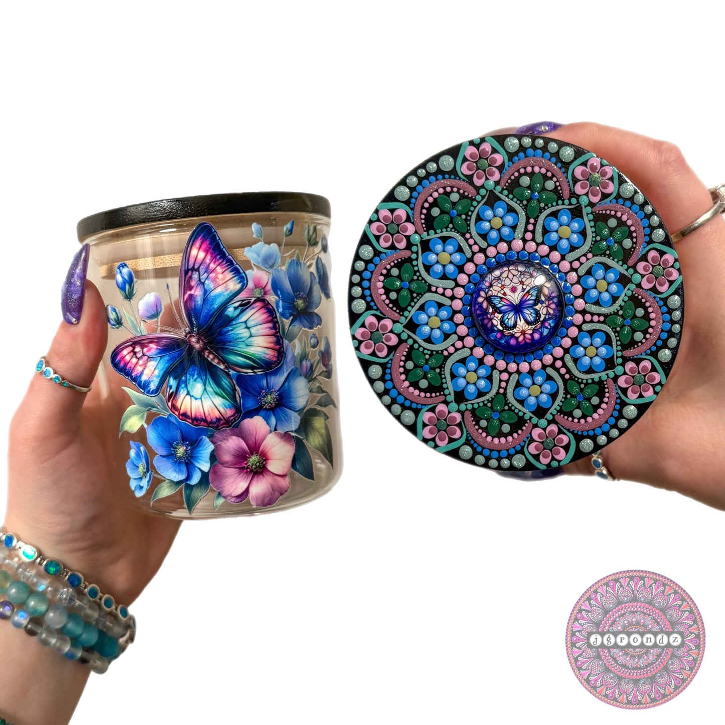 Butterfly Mandala Stash Jar