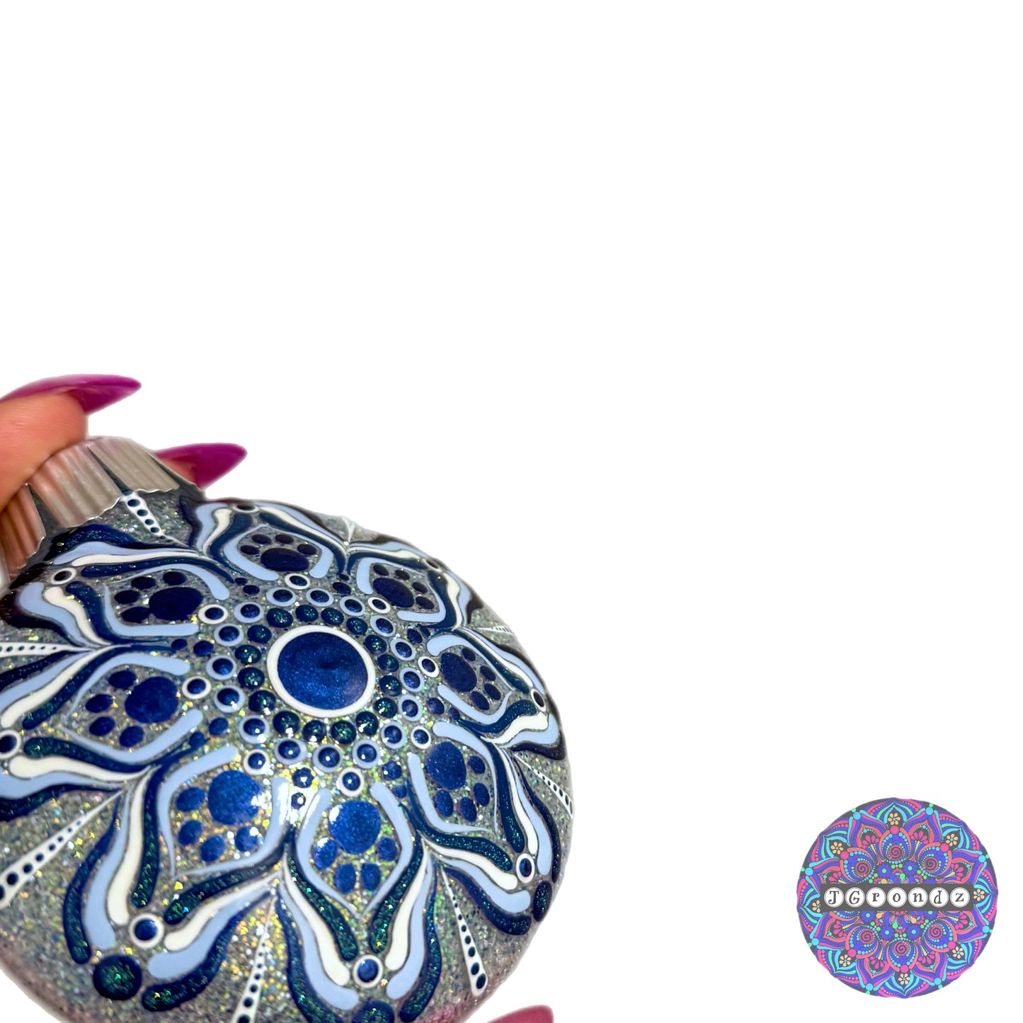 3” Paw Print Mandala Glitter Ornament