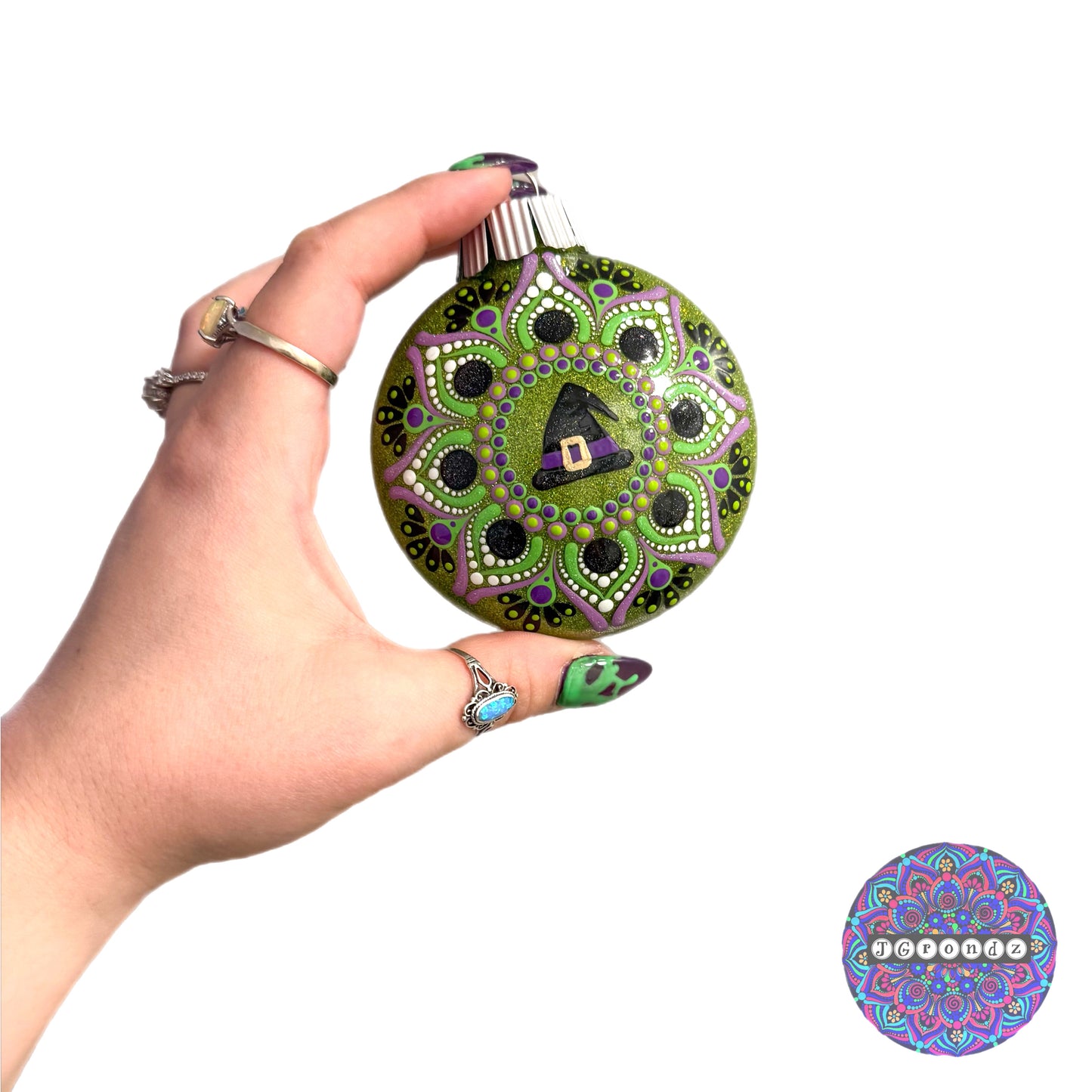 3” Halloween Mandala Glitter Ornament