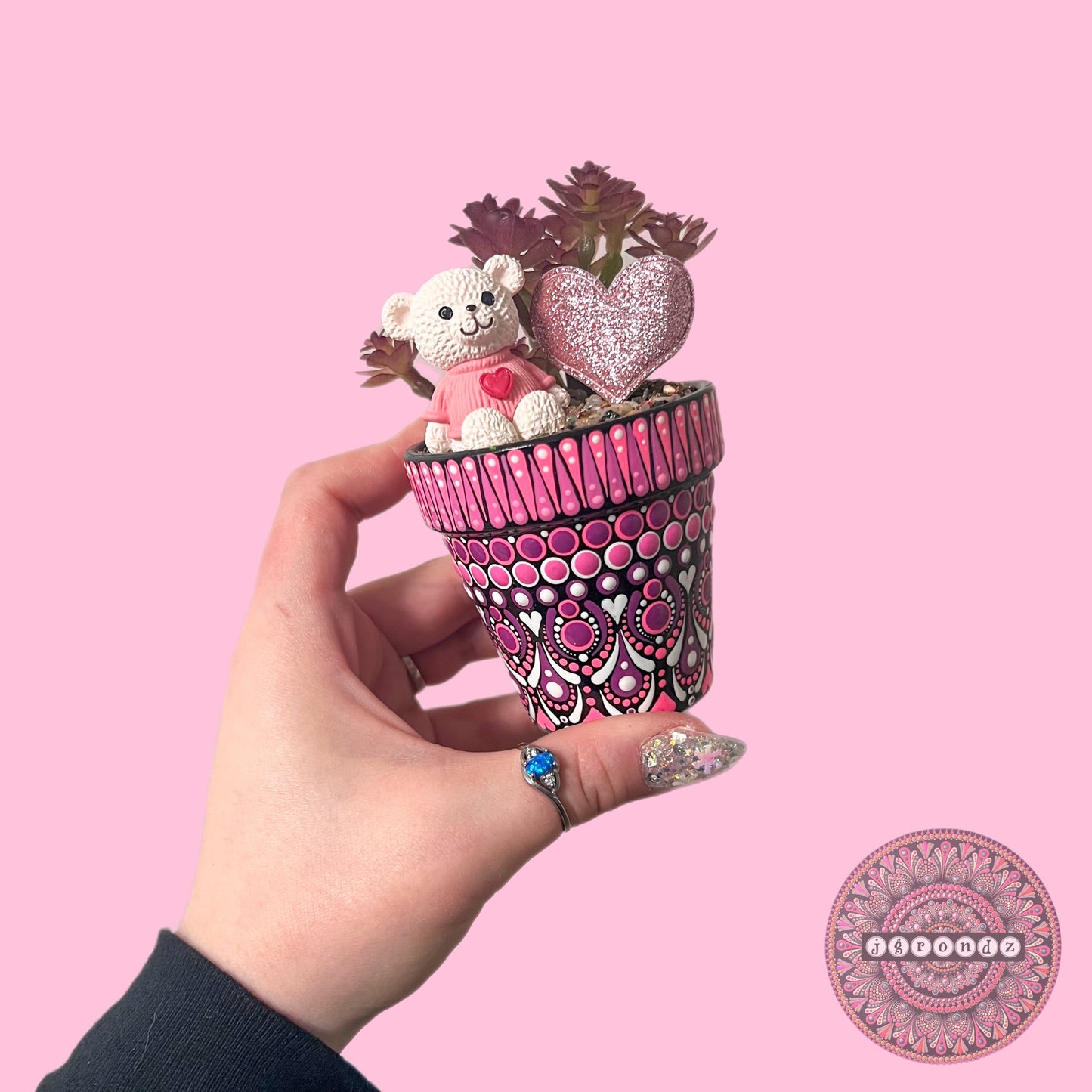 Cutie Pot - Valentines Day Painted Succulent Pot