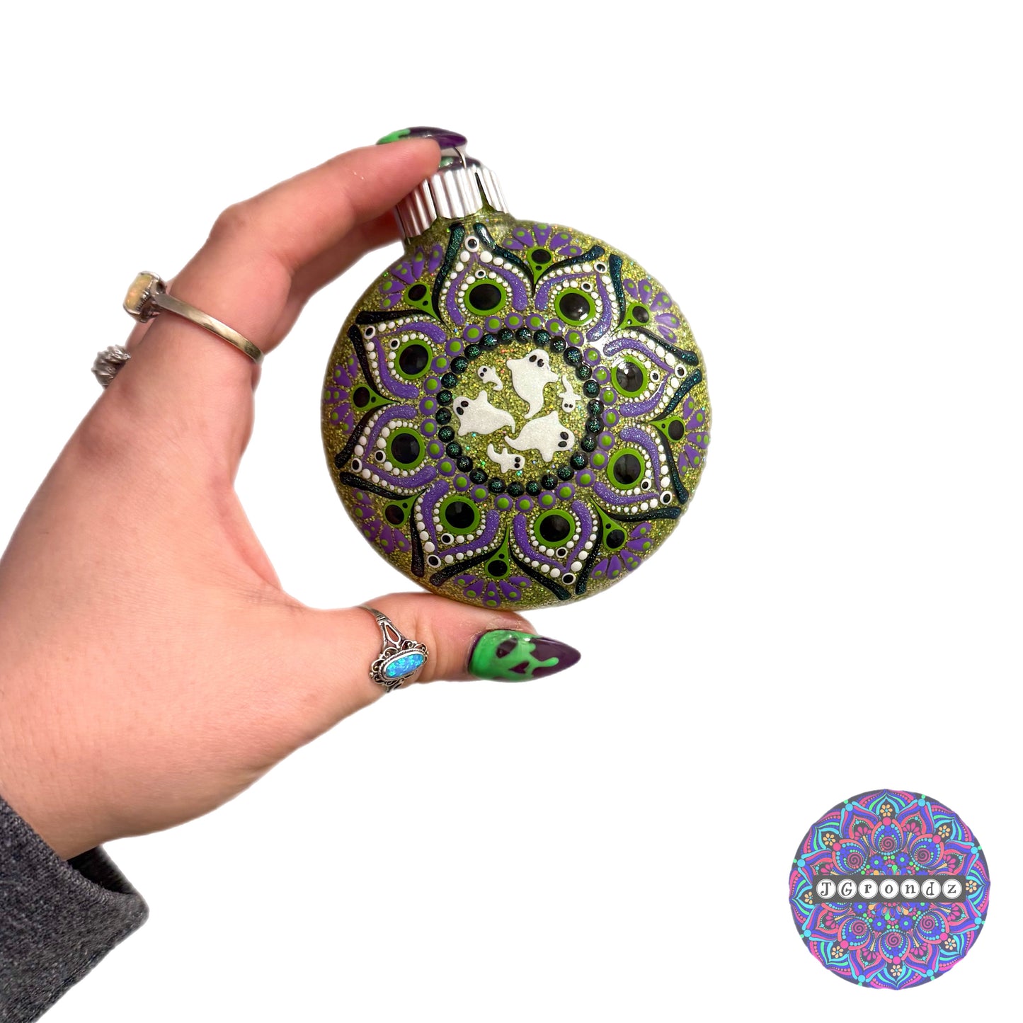 3” Halloween Mandala Glitter Ornament