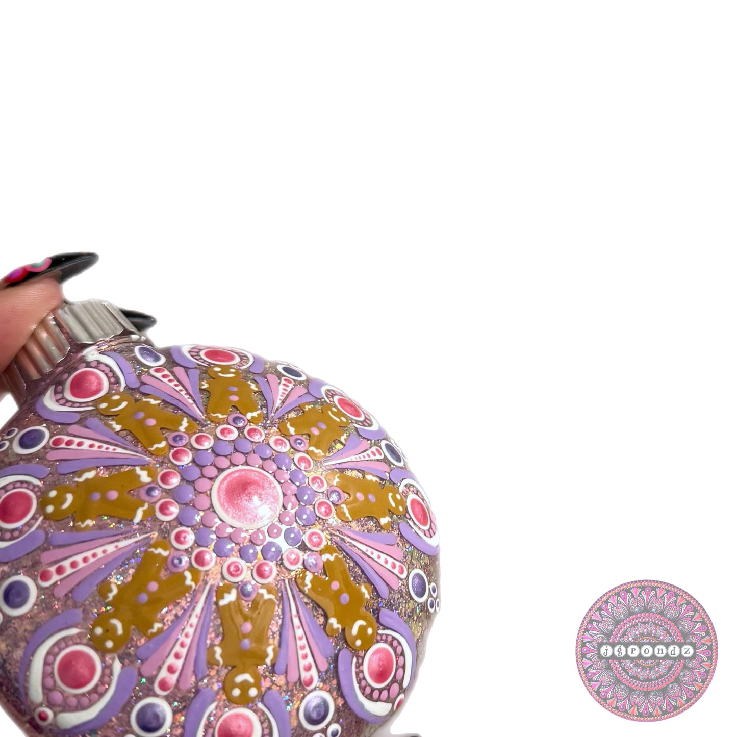 3” Gingerbread Mandala Glitter Ornament