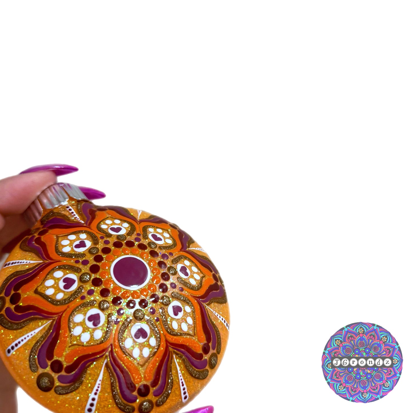 3” Paw Print Mandala Glitter Ornament