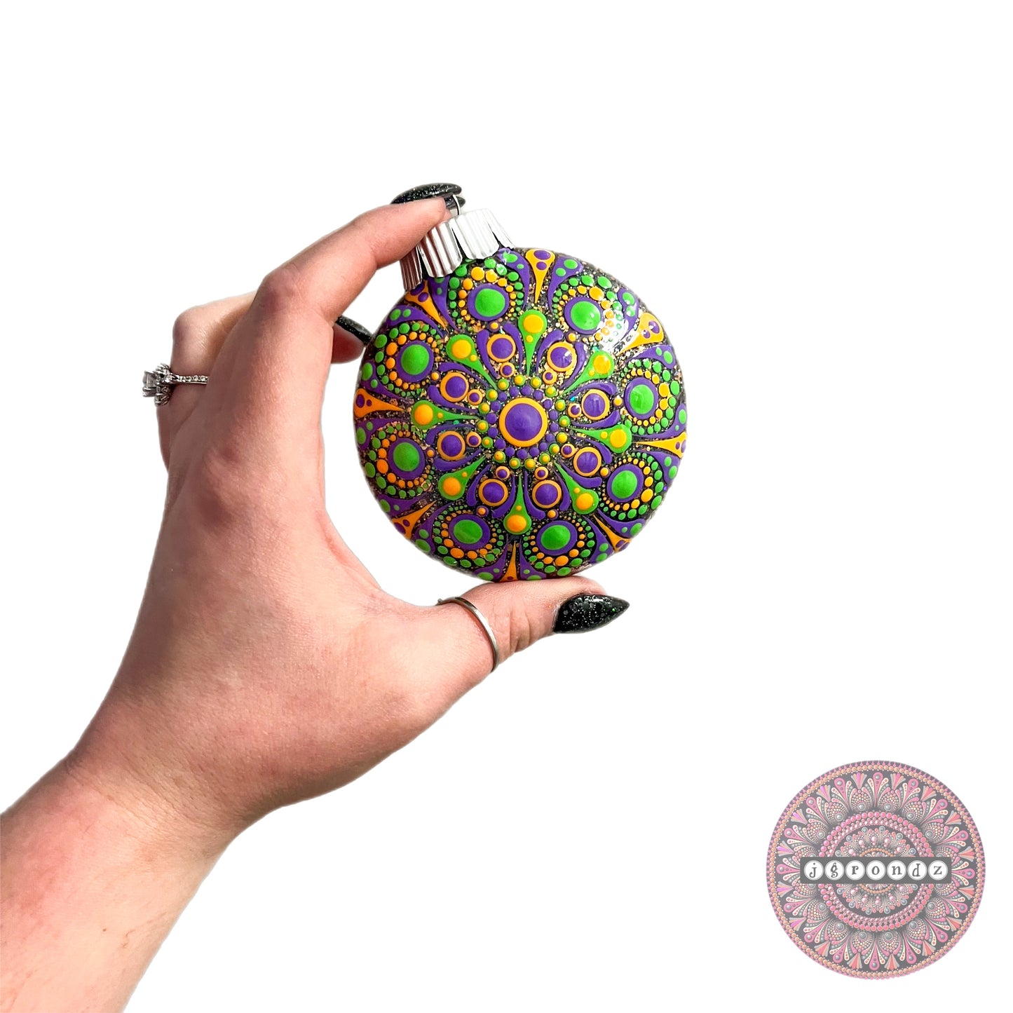 3” Halloween Mandala Glitter Ornament