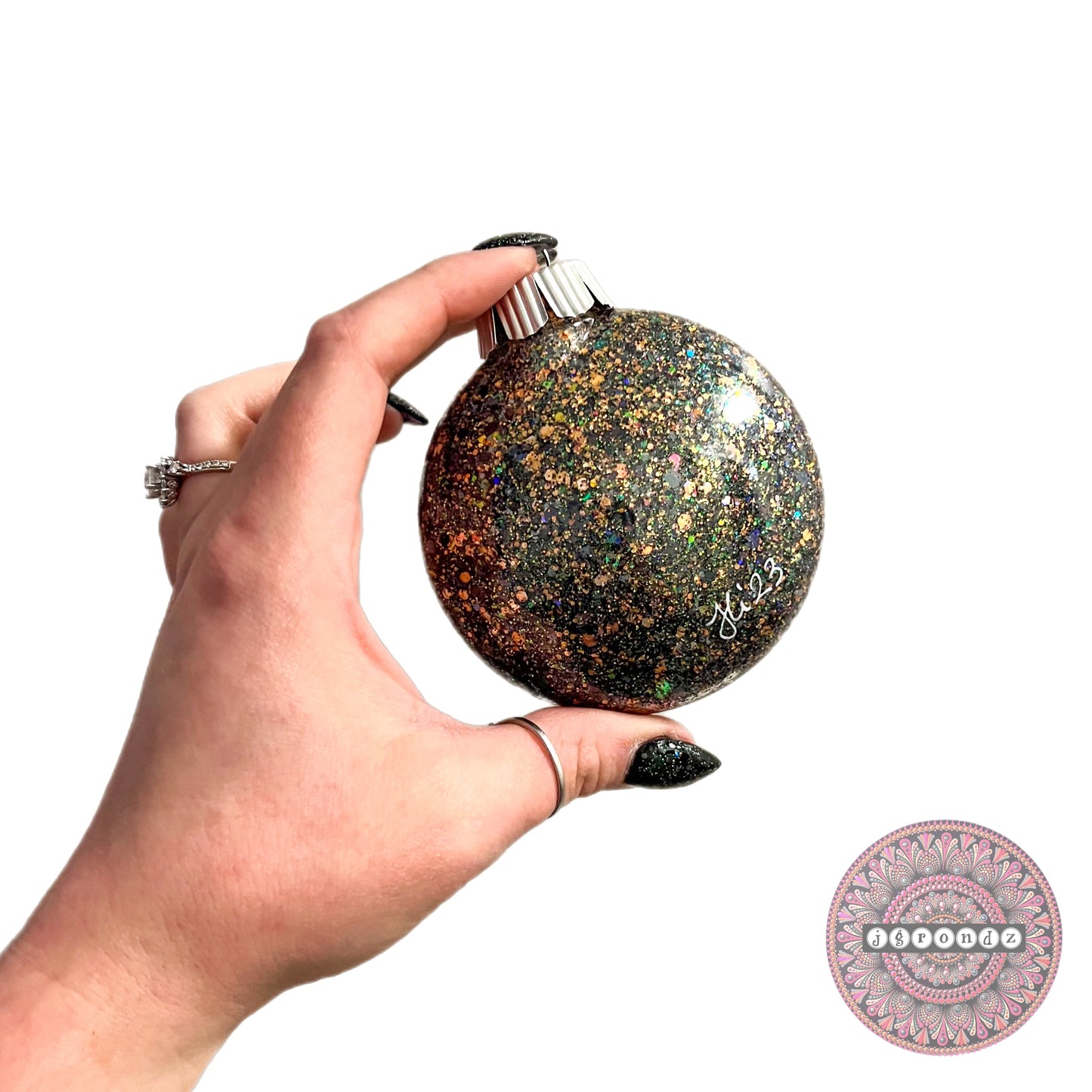 3” Halloween Mandala Glitter Ornament