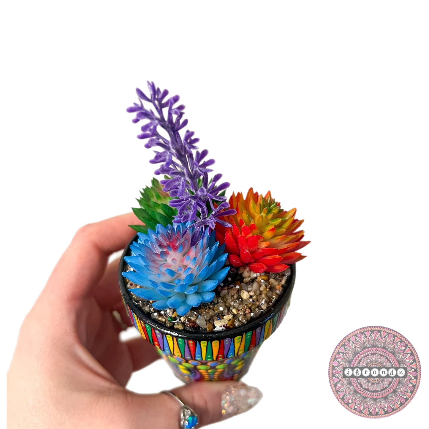 Pretty Pots - Painted Mandala Succulent Pot